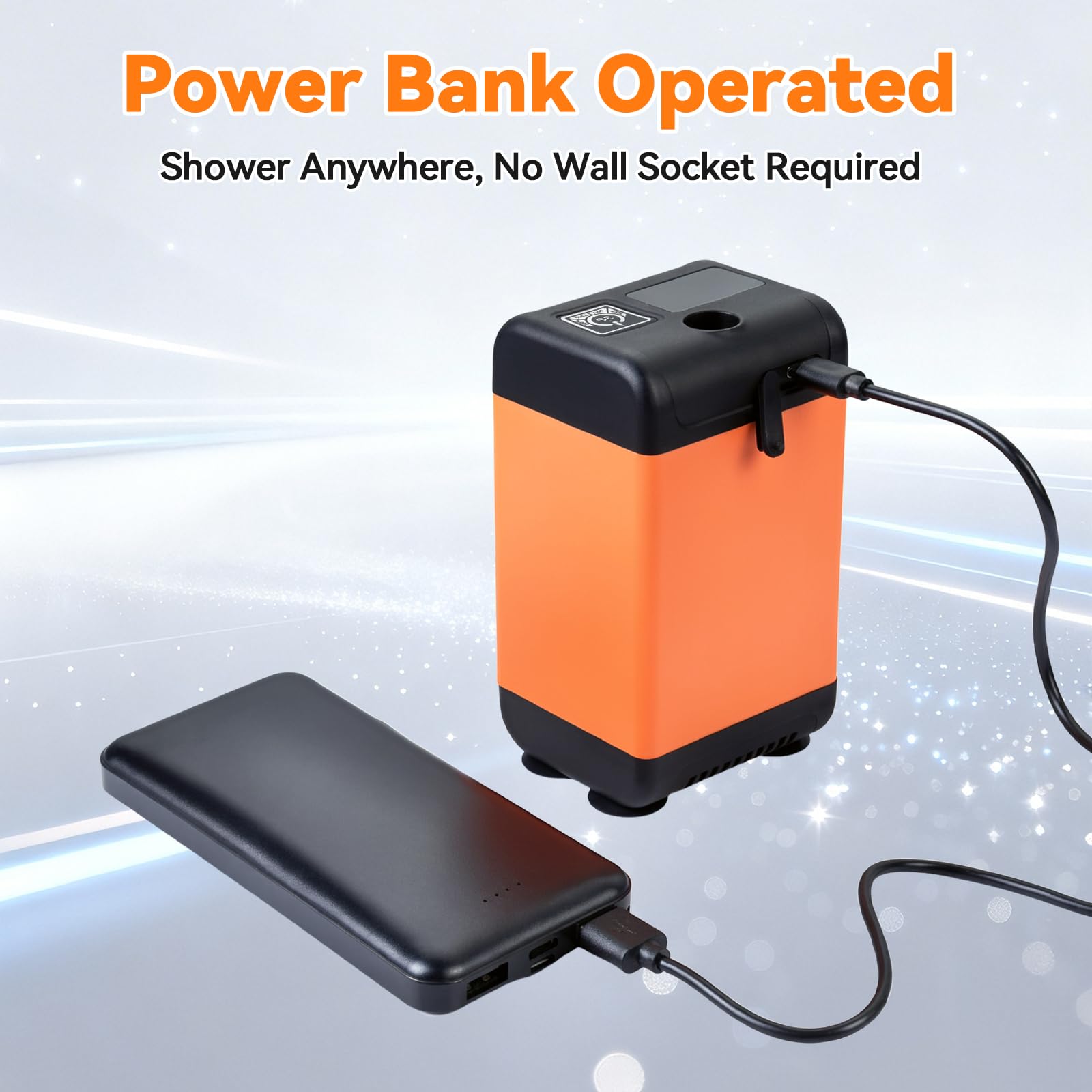 Douche portable pour camping - 110 minutes d'autonomie - Pompe de