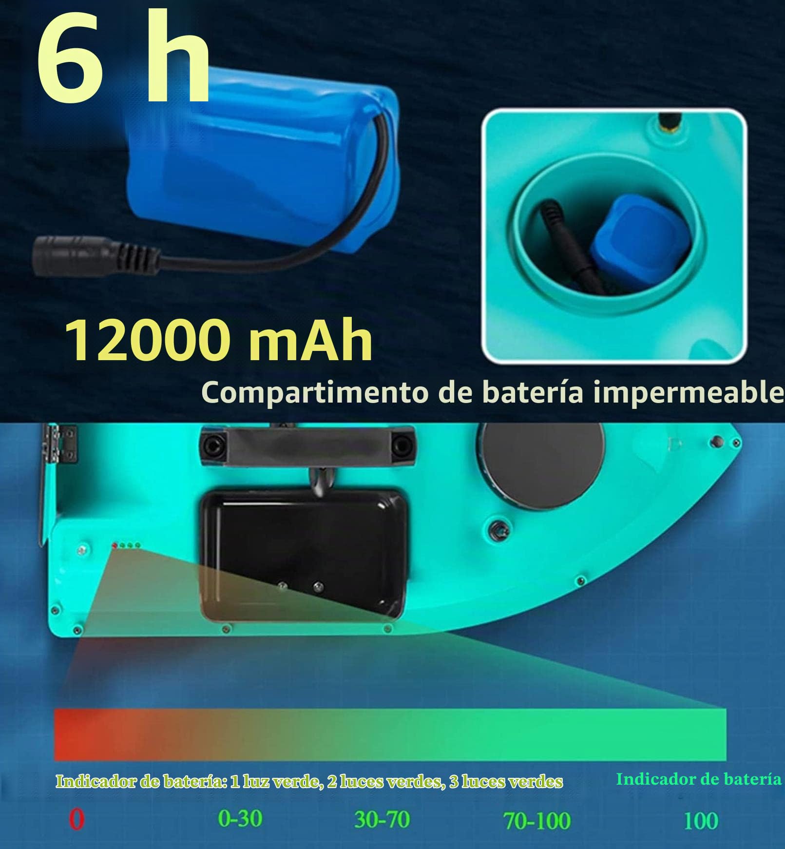 Barcos Cebador Inteligente, Carpfishing GPS, RC Barco Cebo Teledirigido de Pesca con Motores Duales y Batería de 12000 mAh, Establecer 16 Puntos de Anclaje, Retorno Automático (home)