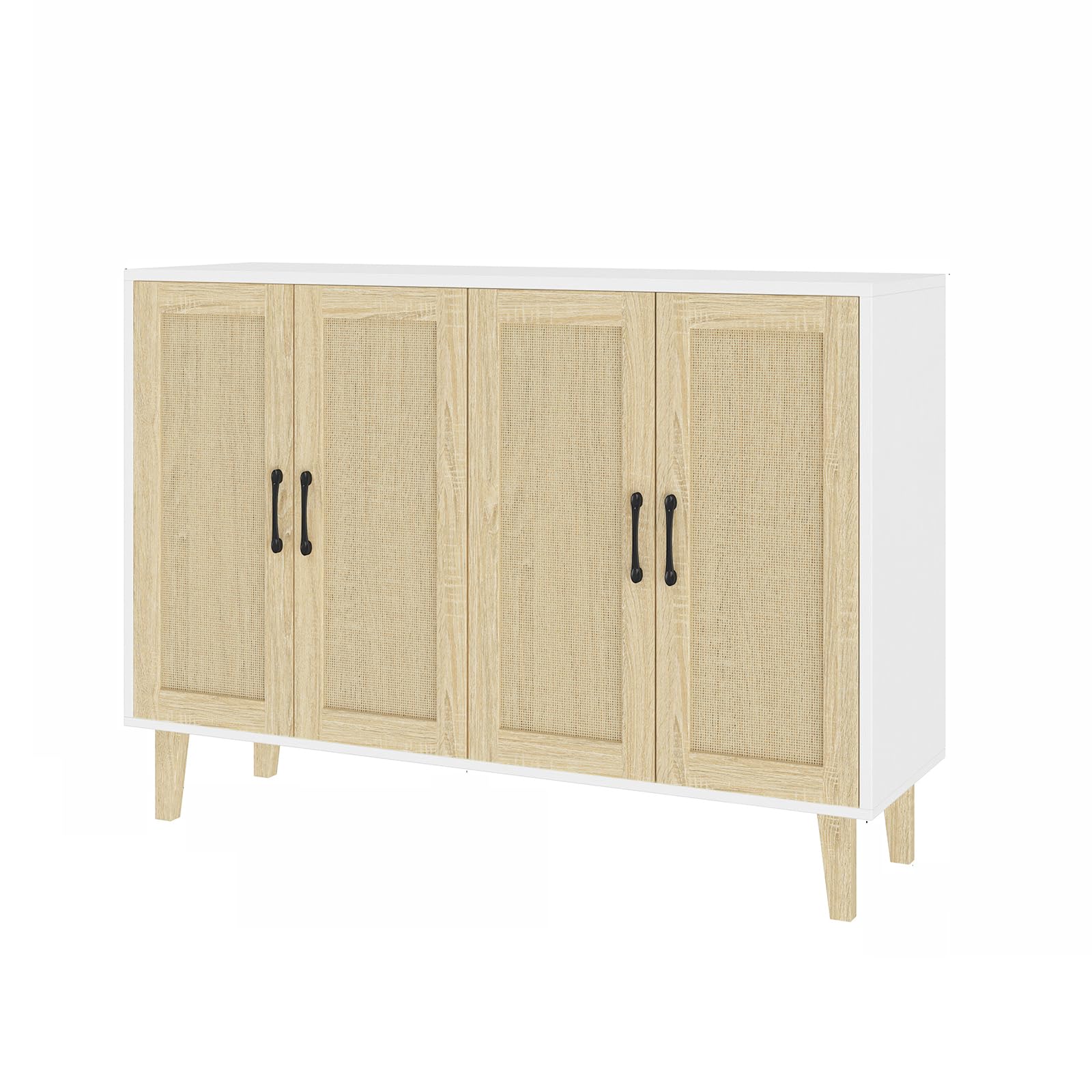 Amazon.com: Panana Buffet Storage Cabinet with Rattan Decorating 4