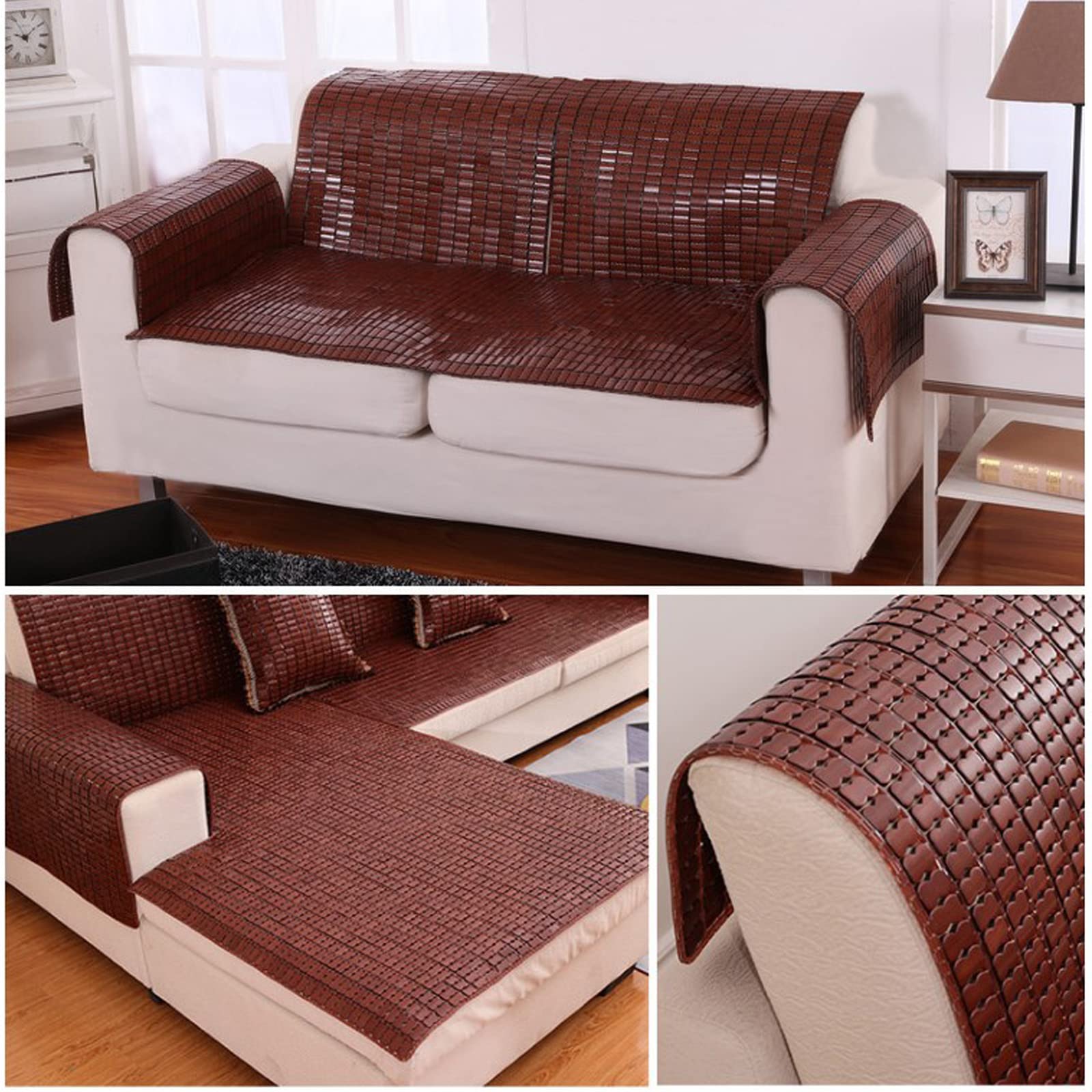 Nattes de Couchage d'été,Tapis de Lit en Bambou,Literie Lisse à Respirant,Tapis de Mahjong Pliable,Canapé Cool Coussin,Matelas en Bambou,pour Chambre à Coucher salon Canapé Lit (60x180cm(24x71in))