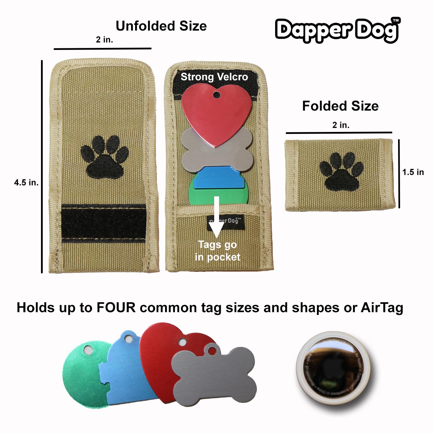 Dapper Dog Pet Tag Silencer Ballistic Nylon