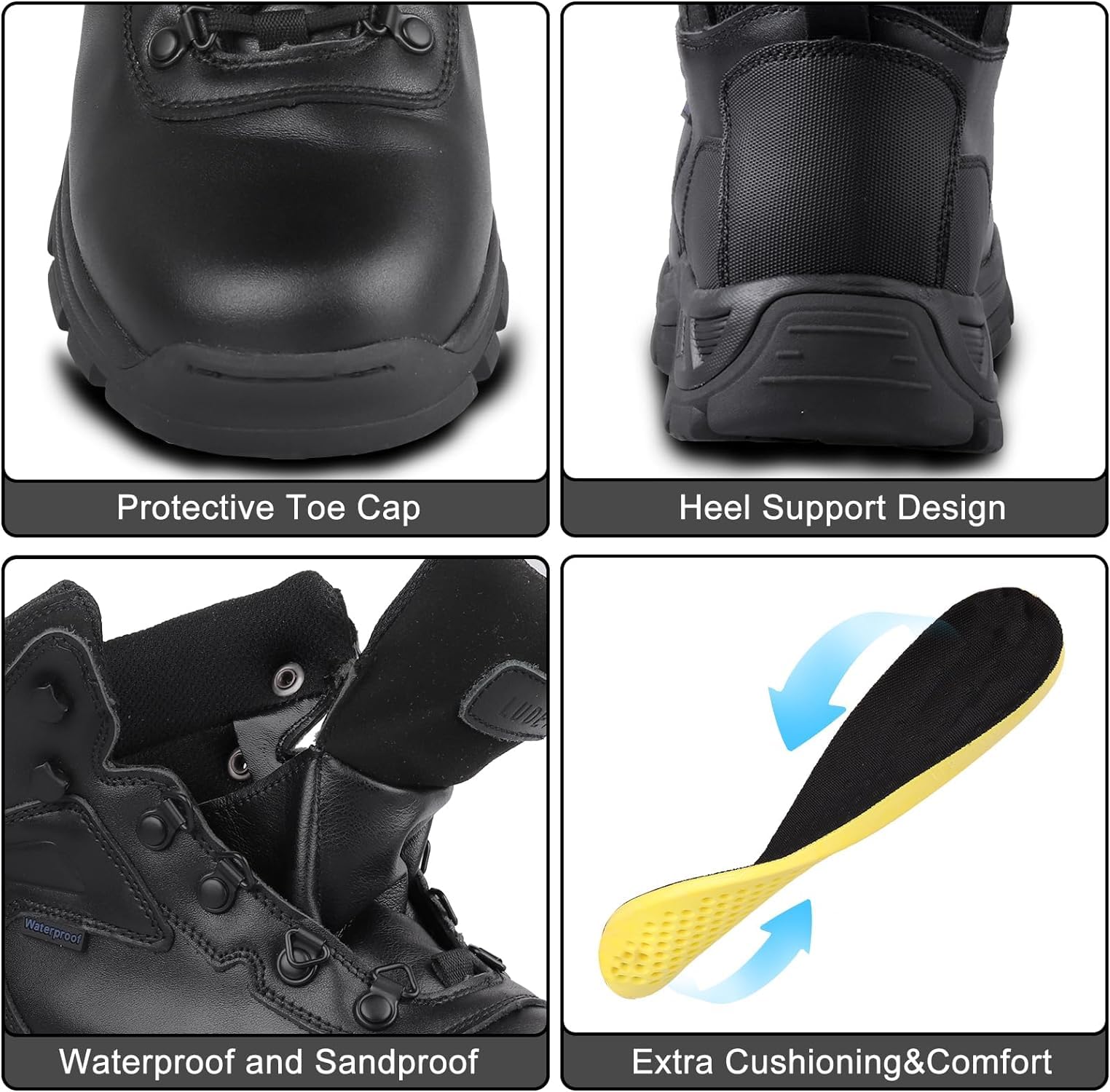 Męskie wodoodporne buty trekkingowe i turystyczne, outdoorowe, buty trekkingowe, antypoślizgowe, buty robocze, czarne buty męskie