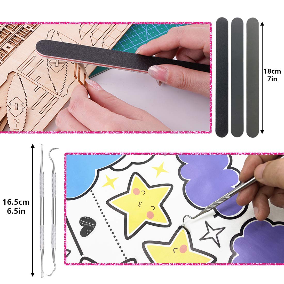 Juego de Herramientas de Manualidades de 39 PEC | Kit de Herramientas Modelo Gundam | Accesorios de trazador de deshierbe de | Pinzas espátula + Alicates de Estera A5 Palos de Lijado