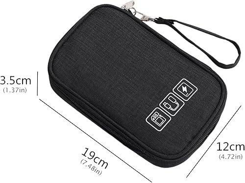 Miniatura 4 de Bolsa organizadora de cables portátil de 3 piezas, bolsa pequeña para cables electrónicos, organizador de accesorios electrónicos, bolsa de