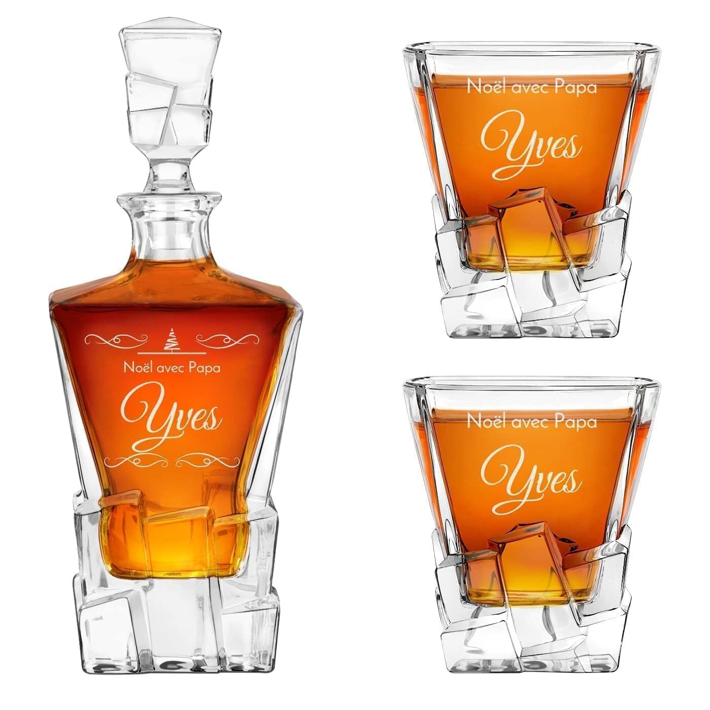 Maverton Ensemble à whisky pour homme, Avec motif décoratif