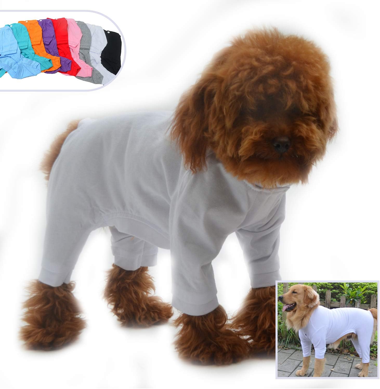 Lovelonglong Four Feet Dog Lightweight Pajamas, Pure