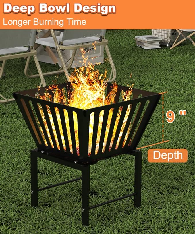 Chimenea Portátil de Hierro 17 pulgadas para Camping miniatura 5