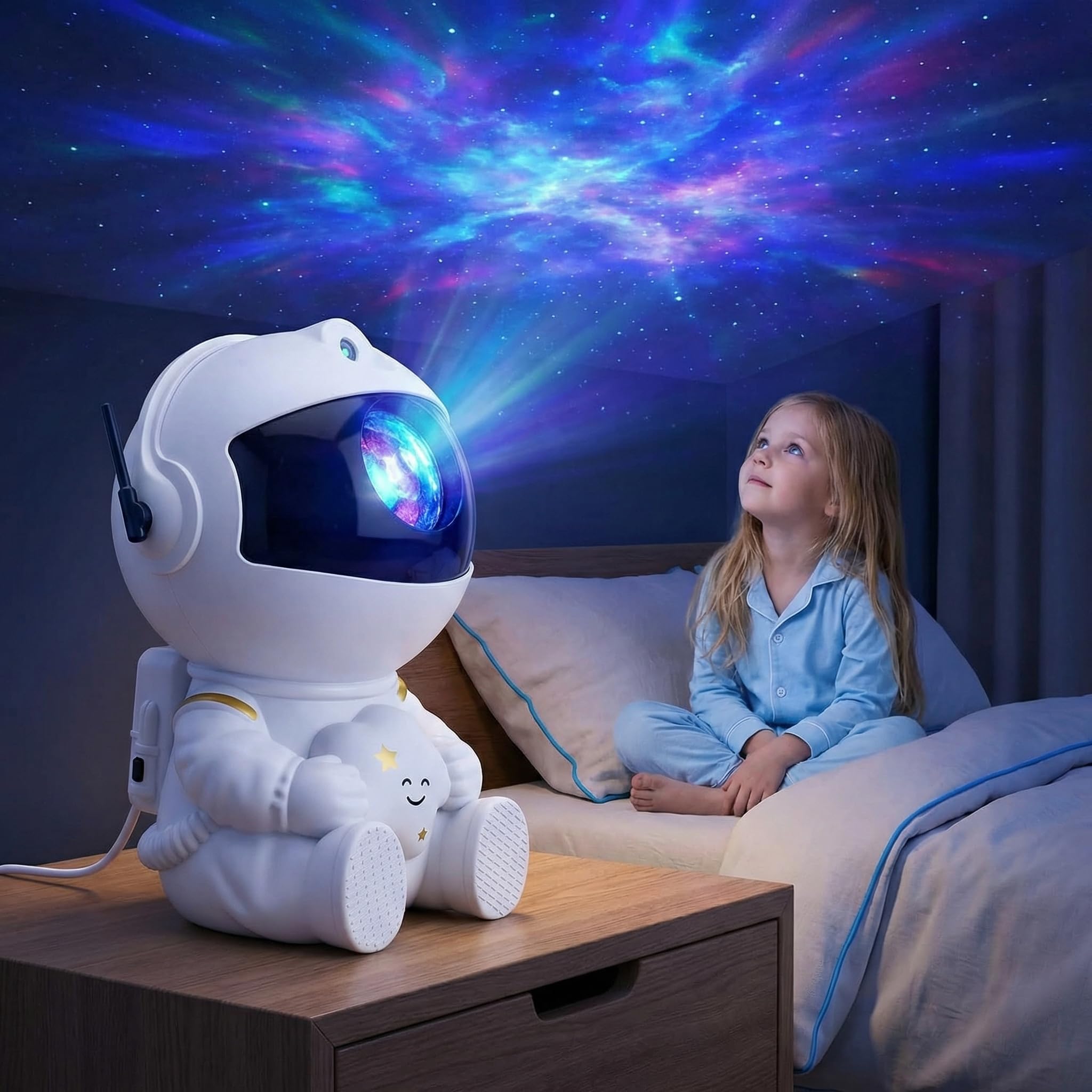 Star Projector Galaxy Night Light - Astronaut Space Projector, Starry Nebula Ceiling LED Lamp with Timer and Remote, Kids Room Decor Aesthetic, for Christmas & Birthdays