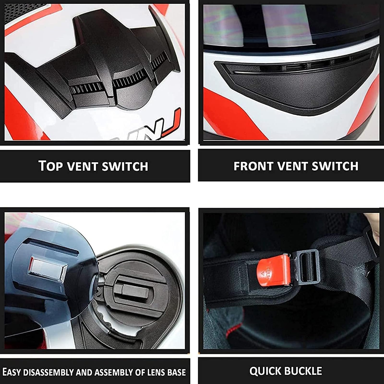 Casco Moto Integrale Uomo Dot/ECE Omologato Casco Donna Adulto Visiera Orecchie di Gatto Casco Motocross Casco Moto Scooter Helmets