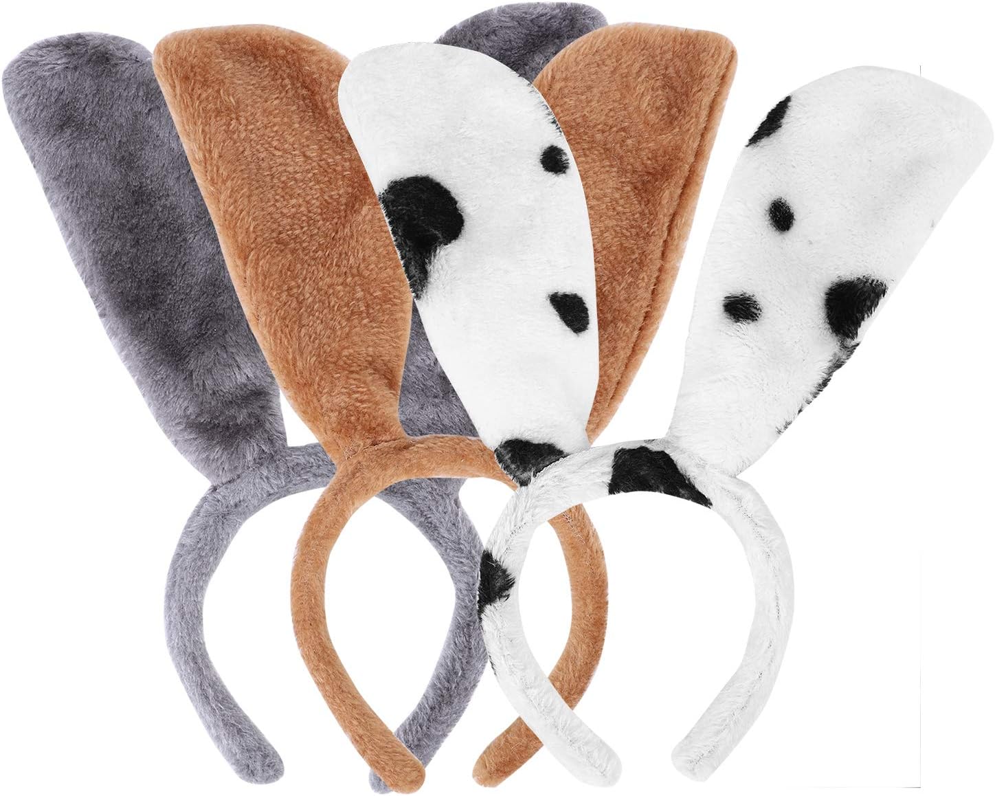 Ibluelover 3-Piece Animal Ears Headband - Premium Quality Puppy Dog Ears Hairband for Women - Hair Accessory for Holiday Easter Party Halloween Xmas Festival Decorations