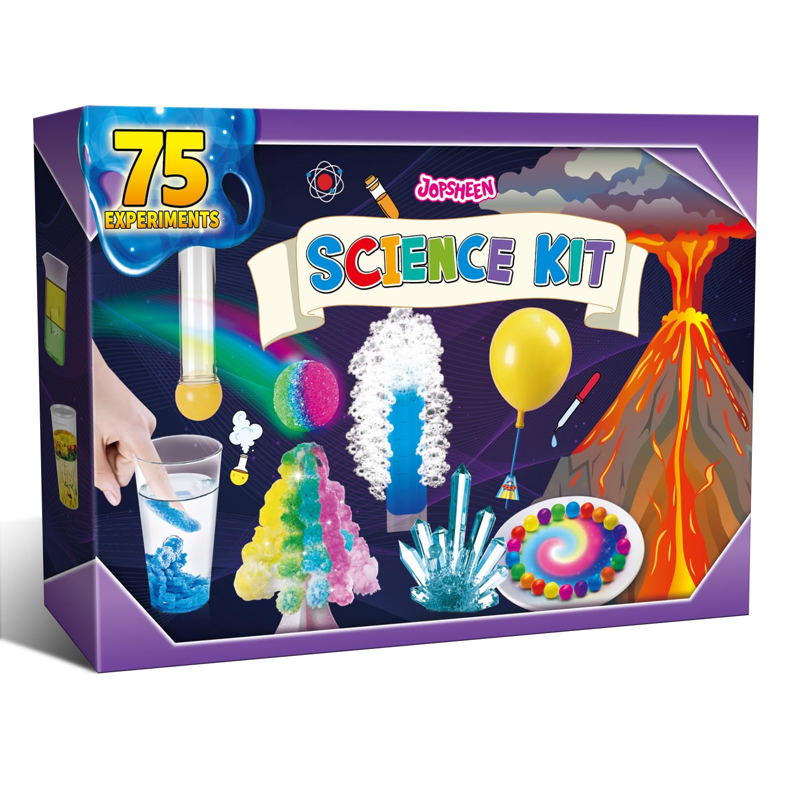 Kit Expériences Scientifique pour Enfants - Laboratoire de Chimie Volcans, Jeux Éducatifs et Activités Manuelles