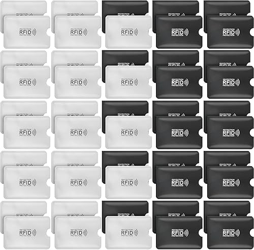 TIESOME Fundas para tarjetas de bloqueo RFID, 50 Pcs