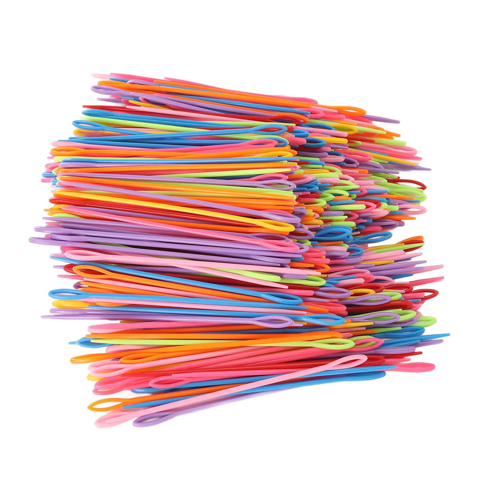Kunststoff-Nähnadeln, Sicherheitsnetznadeln für Bastelarbeiten, Weben, großes Öhr, bunt, langlebig, Lernnadeln mit 15 cm Länge zum Nähen, Stricken, Sticken, Projekte, 1000 Stück