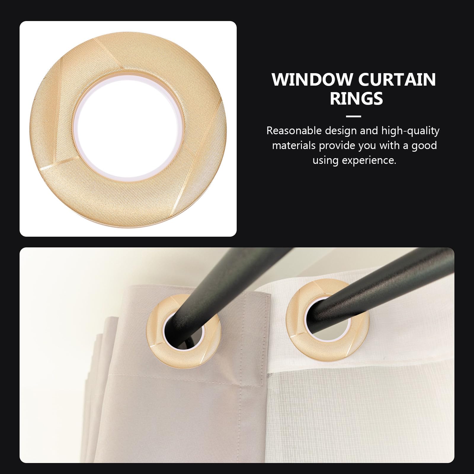 FOMIYES Anneaux Perforés pour Rideaux en PP Coins Arrondis Lisses, 80 Pièces, Boucle Plastique Résistante pour Salon et Chambre