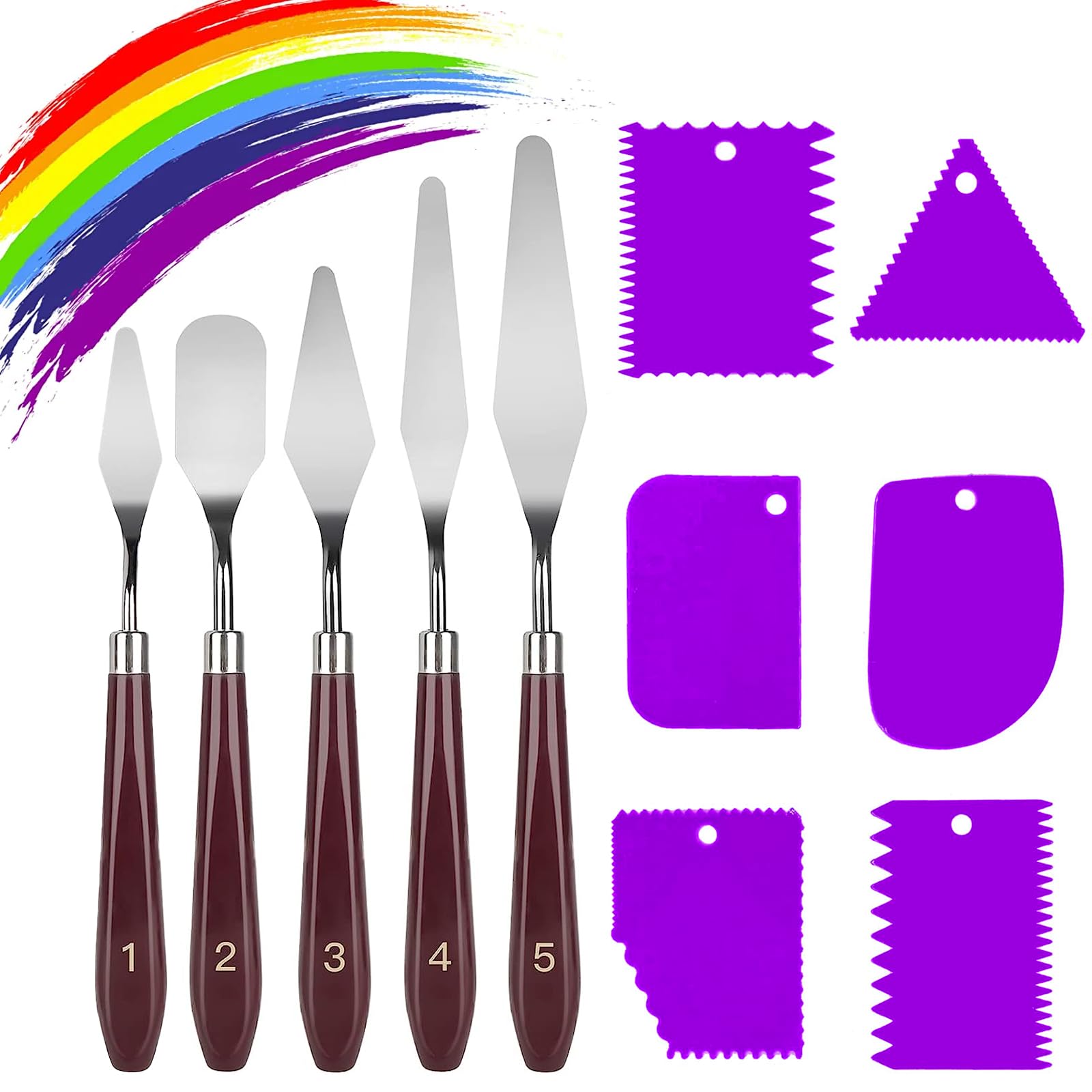 11 Stück Palettemesser Set, 5 Stücke Malmesser Spachtel und