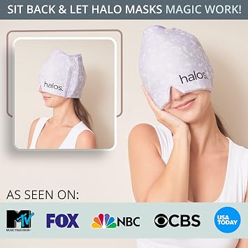 MyHalos Migraine & Headache Relief Cap, 30% More Gel, Hot & Cold Ice Wrap