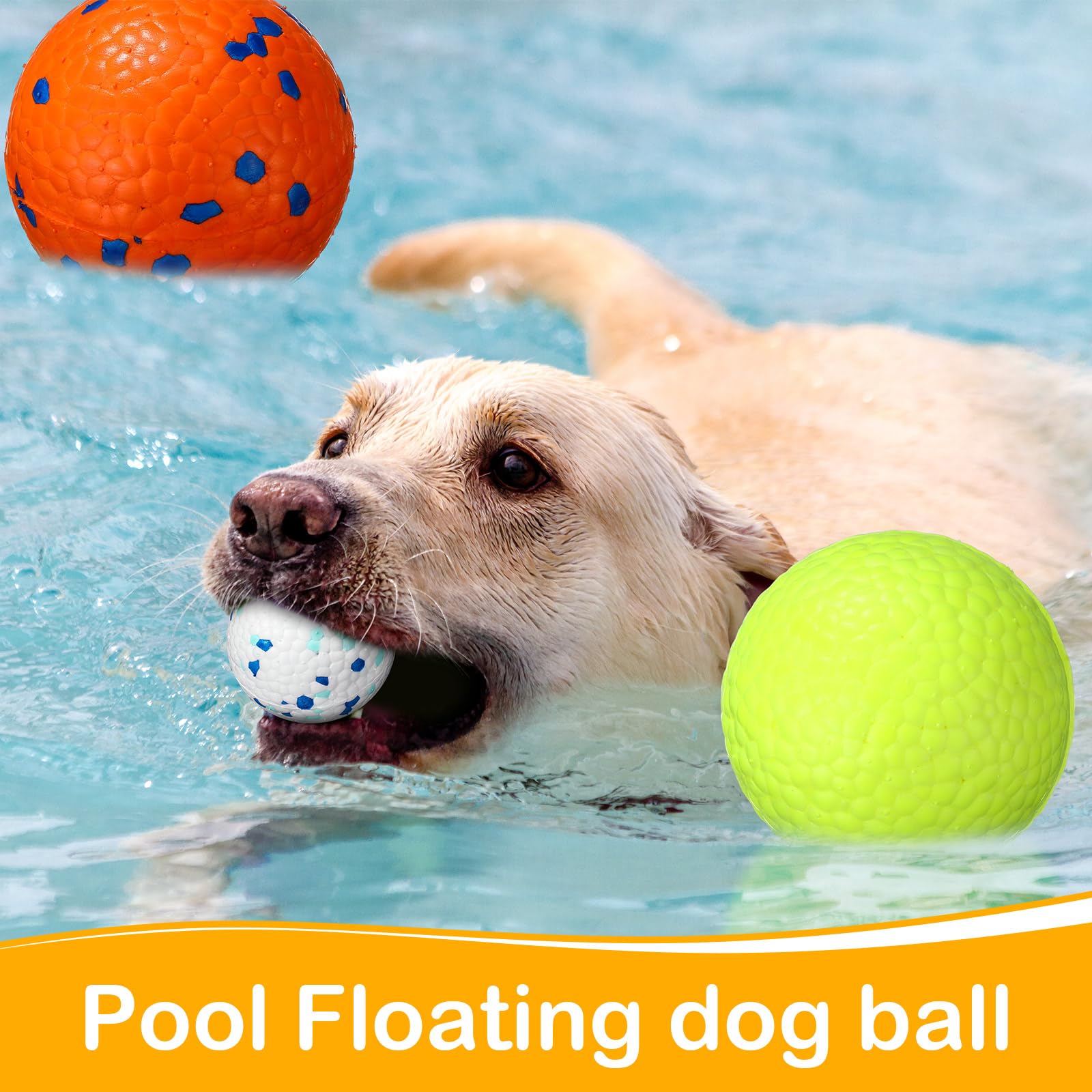 Jenaai Hundebälle für aggressive Kauer, Tennisball, 7,4 cm, unzerstörbar, langlebig, federnd, schwimmend, interaktive Hundebälle für große, mittelgroße und kleine Hunde und Welpen, 12 Stück (helle
