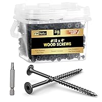 Vista 13 de #10 x 2-1/2" Tornillos para Terraza, 108 Piezas Tornillos para Madera con Cabeza Estrella, Tornillos para Madera Resistentes al Óxido para Negro