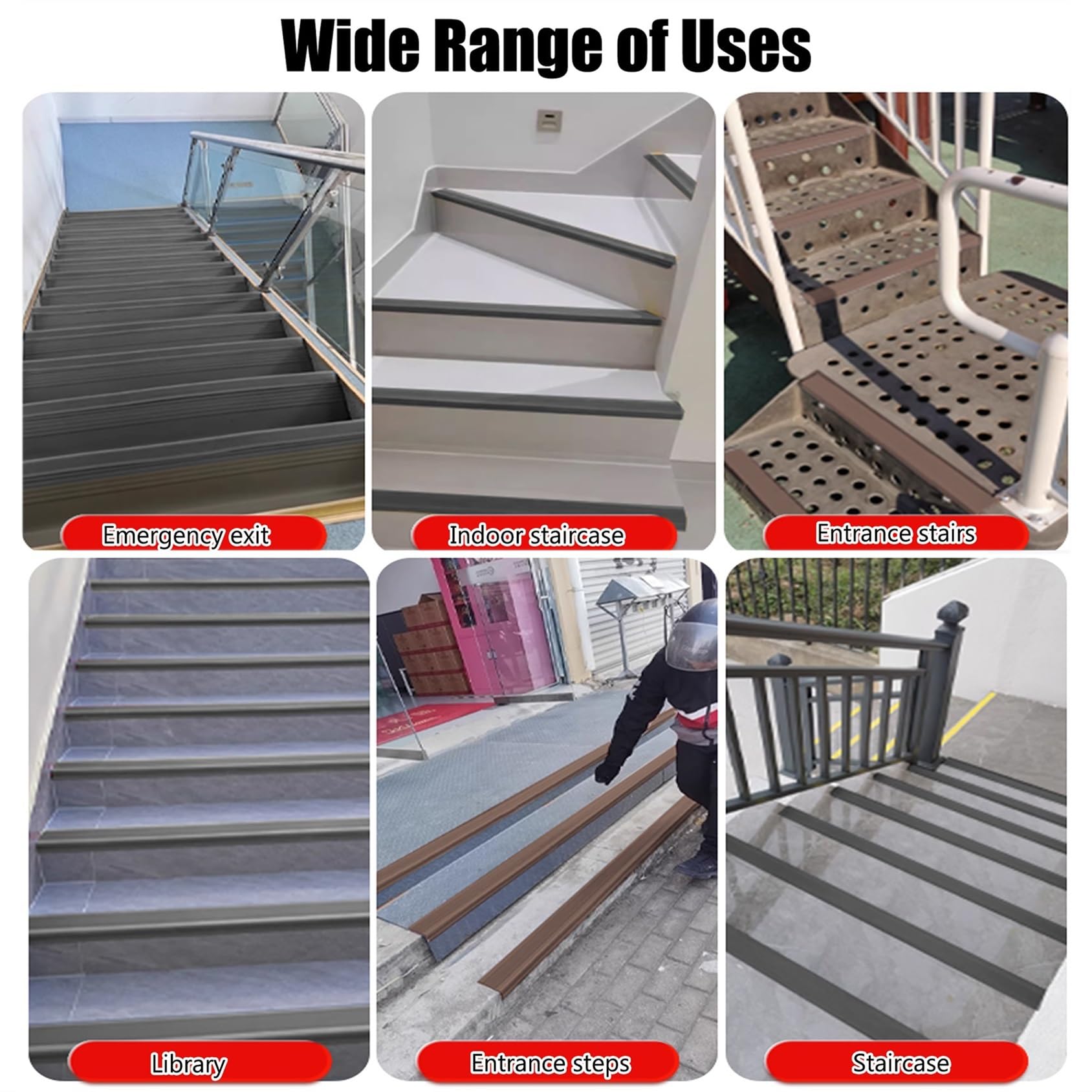 Perfil de PVC Autoadhesivo de Borde para escaleras, Tiras Antideslizantes para peldaños, Tiras Protectoras(Giallo,200in/5.08m)