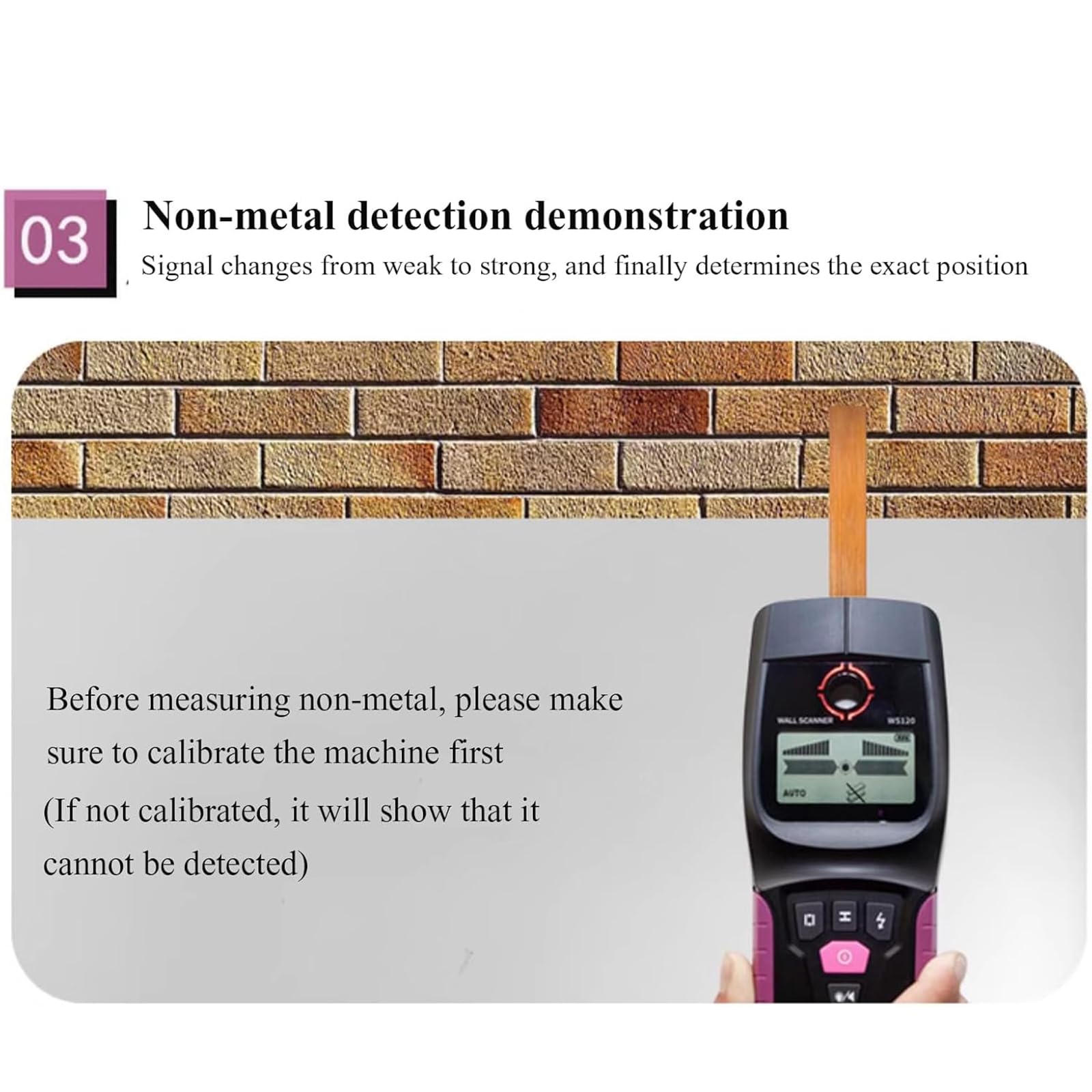 Detector De Pared, Escáner Multifuncional con Pantalla LCD Digital Y Alertas De Audio, Marca De Orificio Central, Detección De Profundidad De 110 Mm, para Metal, Cable, Madera