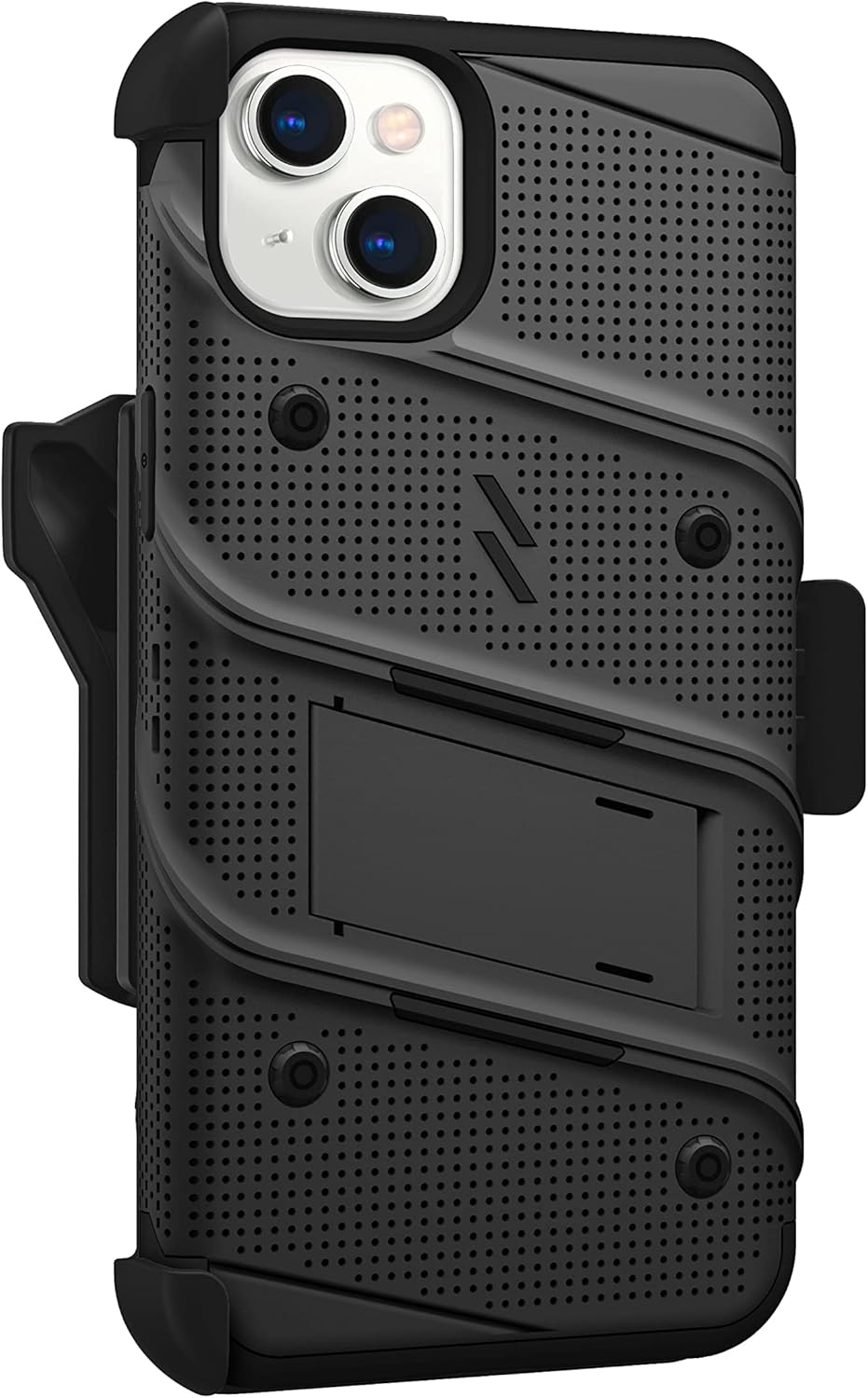ZIZO Bolt Bundle for iPhone 14 Plus (6.7) Case with Screen Protector Kickstand Holster Lanyard - Black