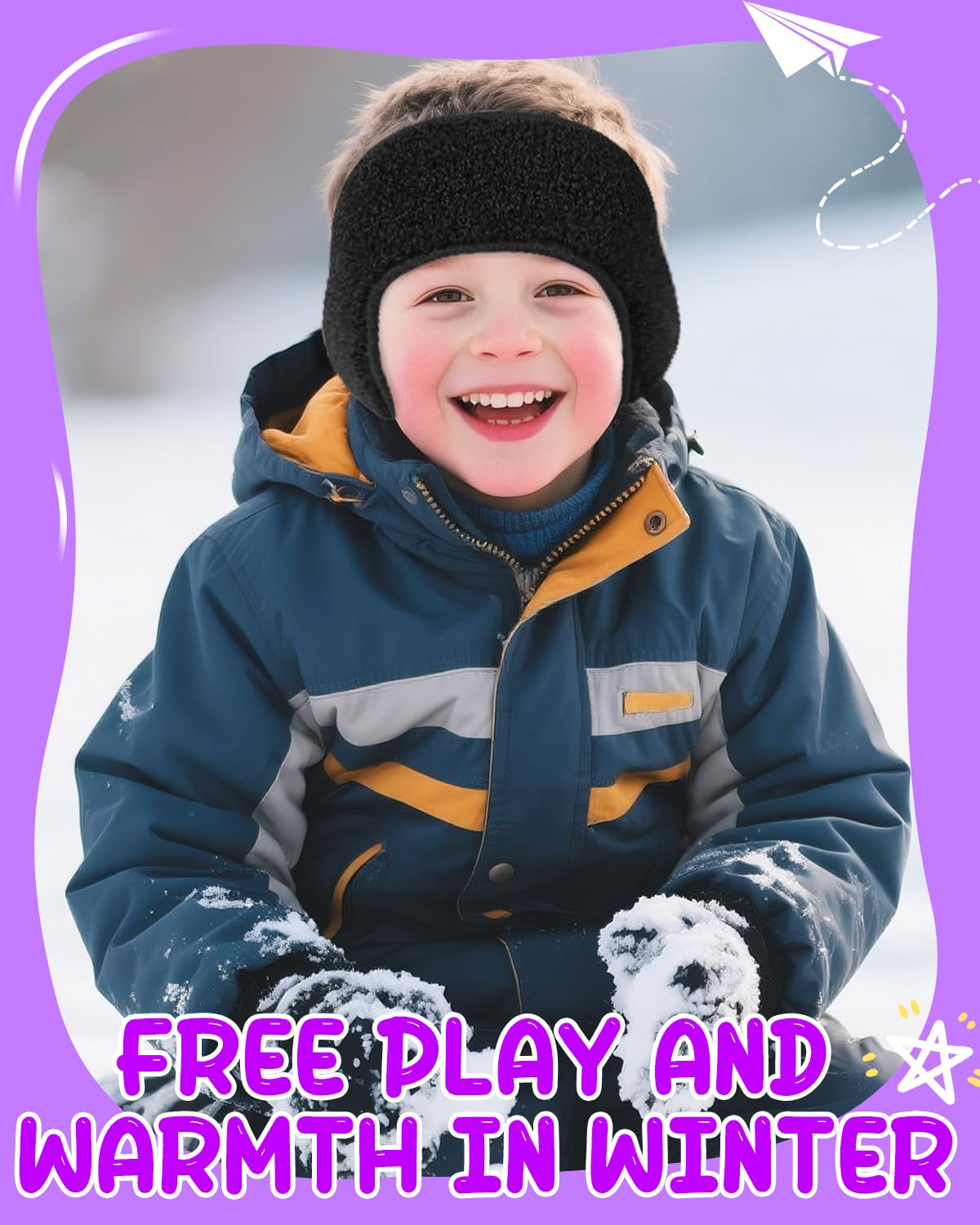 Lauzq Ear Warmers for Kids - Thermal Ear Muffs Winter Headbands for Boys Girls in Cold Weather for Running Cycling Ski 3
