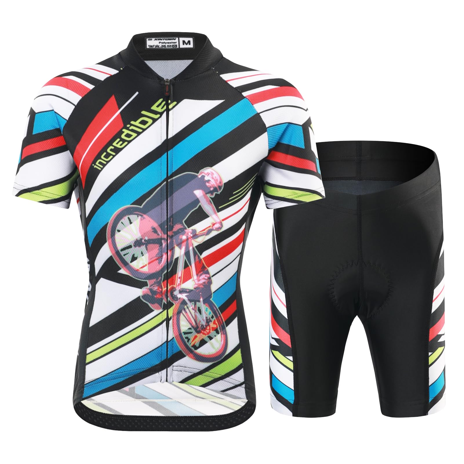 Traje de Ciclismo Niños Maillot Ciclismo de Secado Rápido Conjunto Ciclismo Camiseta Manga Corta y Shorts