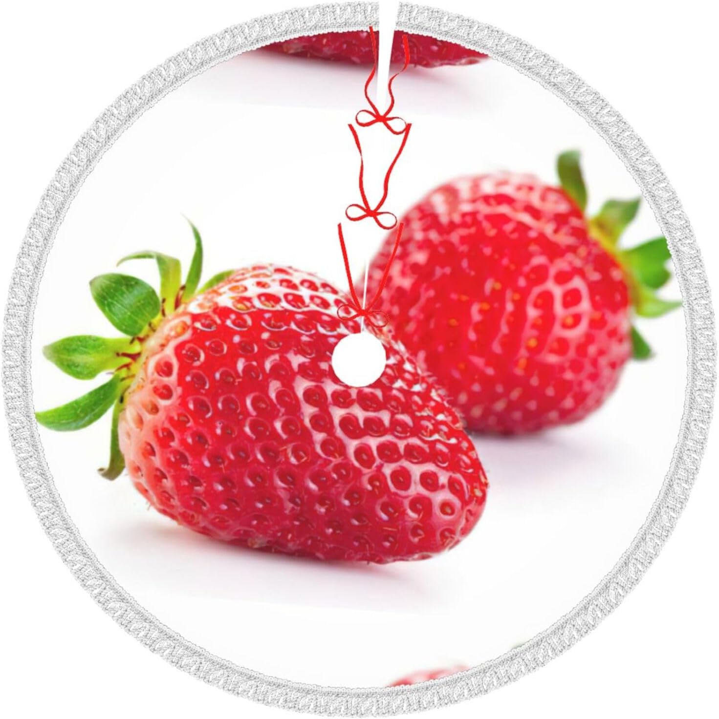 Strawberry Print Christmas Tree Skirt Christmas Tree Skirt Christmas