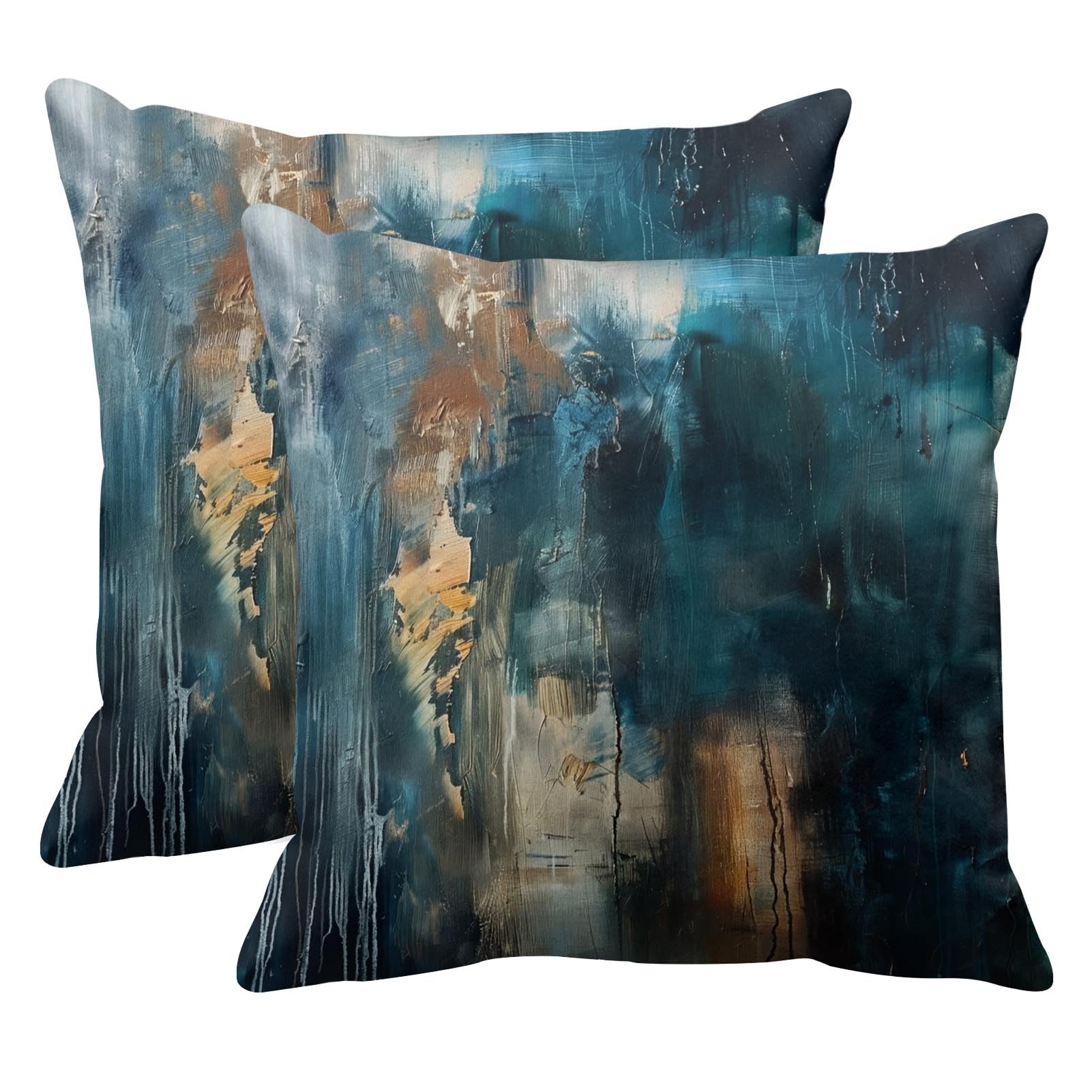 Britimes Decorative Cushion Covers for Home Modern Art 20x20 Inch Set of 2 Decorative Throw Pillow Covers Abstract Oil Painting Cushion Covers for Bedroom โ image 1