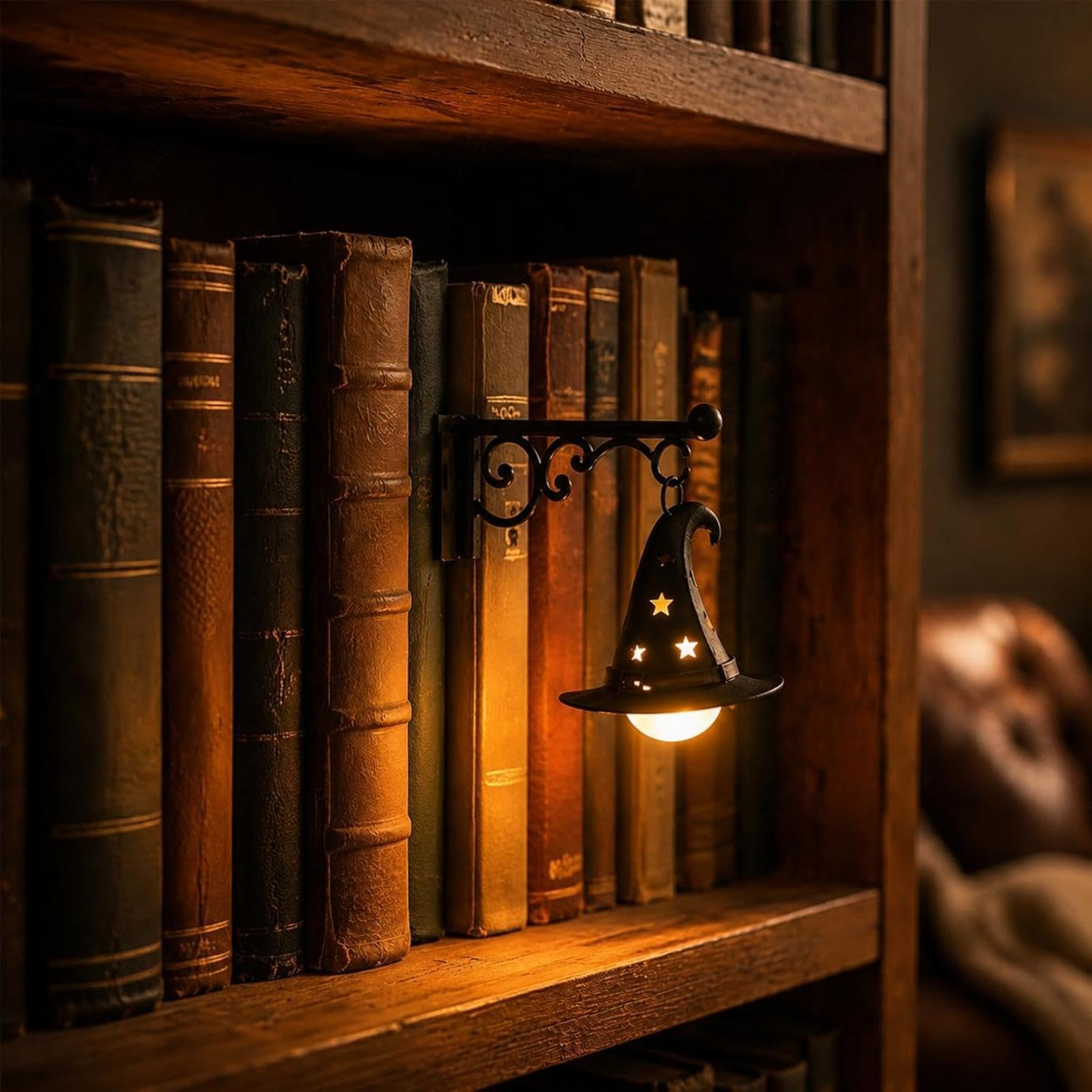 Book Nook Light, Bookcase Lamps, Table Desk Luminaires, Nooklight, Lights with Bookend-Style Base, Gift for Book Lovers,C