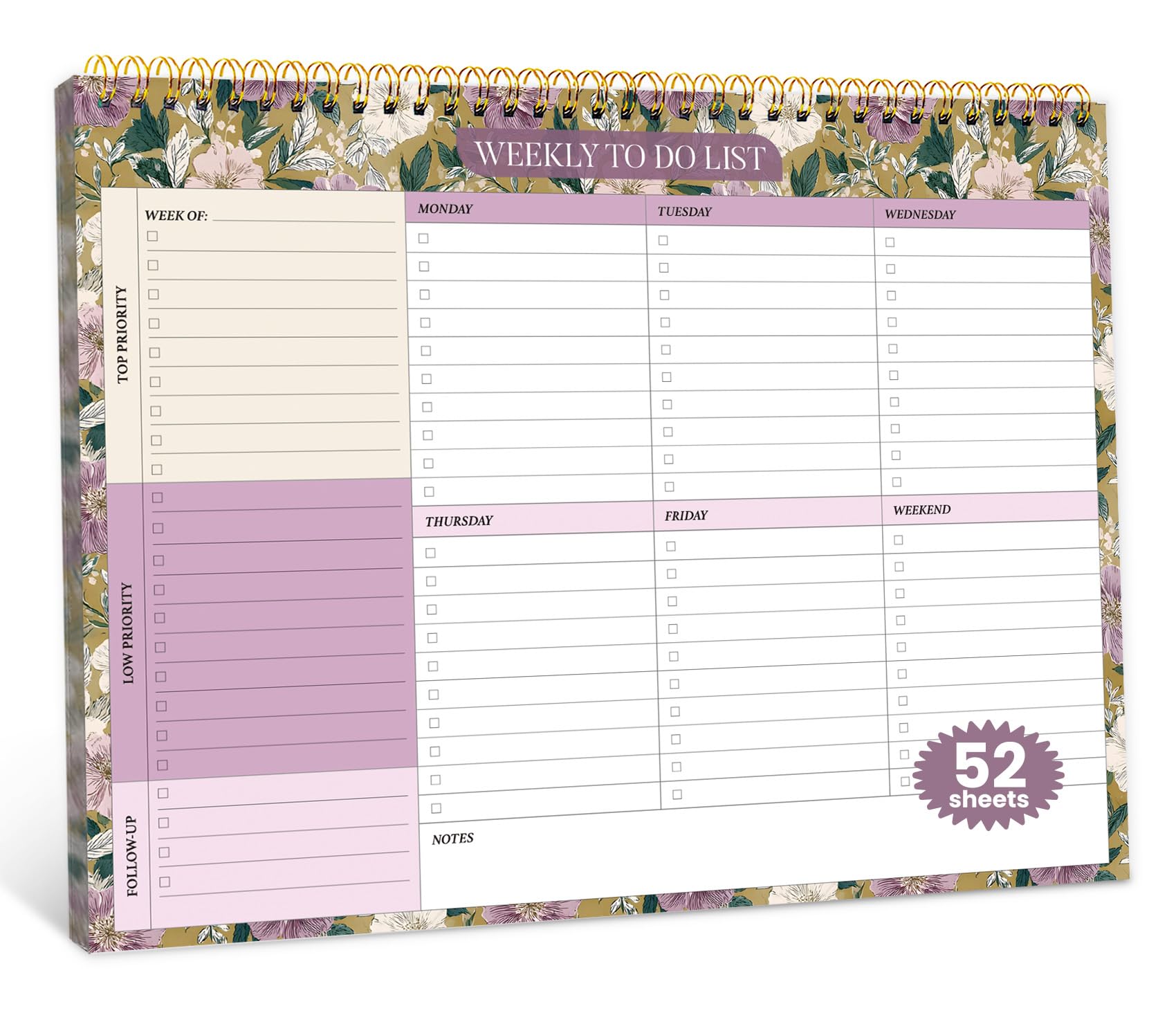ZOTIA Weekly To Do List Notepad - Midnight Lilac -10