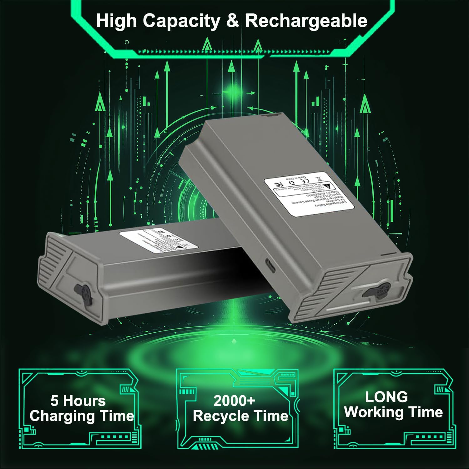 2Pack 6000mAh Replacement Battery for Tactacam Pack Compatible with Tactacam Reveal Lipo Lithium Battery Pack Hunting Camera X Gen 2.0, X Gen 3.0, X, X Pro, Pro 3.0, XB, SK