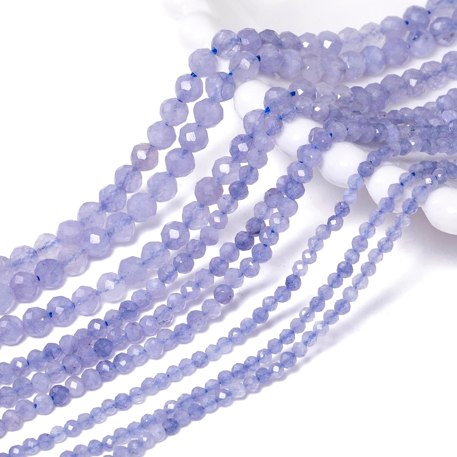 2mm 180pcs Natural Tanzanite Beads, Songxi Small Faceted Round Loose Gemstone Beads for Jewelry Making, DIY Art and Craft, Bracelet for Necklace (1 Strand) - Image 2