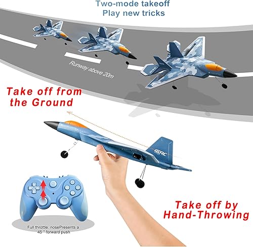 Miniatura 6 de GoolRC Avión de control remoto RC Plane G7, avión RC de 3 canales, avión RC de 2.4 GHz con sistema de giroscopio de 6 ejes, timón ajustable,