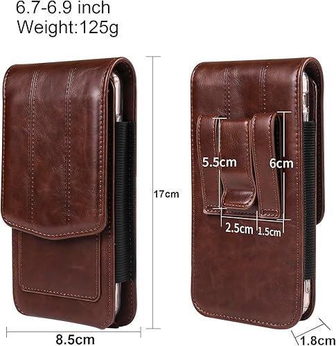Miniatura 2 de Funda de cuero con clip para cinturón de teléfono celular, bolsa de cintura para teléfono móvil para hombre, pequeña bolsa de cuero con correa para