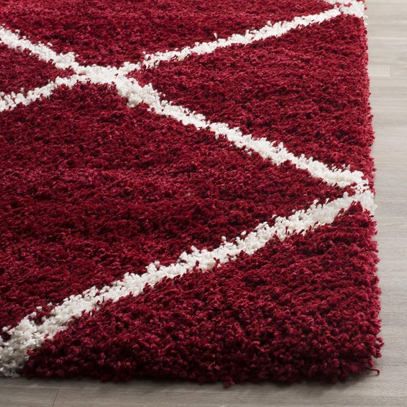 Image of TRANQUIL Polyester Fluffy Fur Rug Shaggy Modern Carpet for Living Room, Bedroom, Guest Room, Kids Room (6x9 Feet, Red Box)