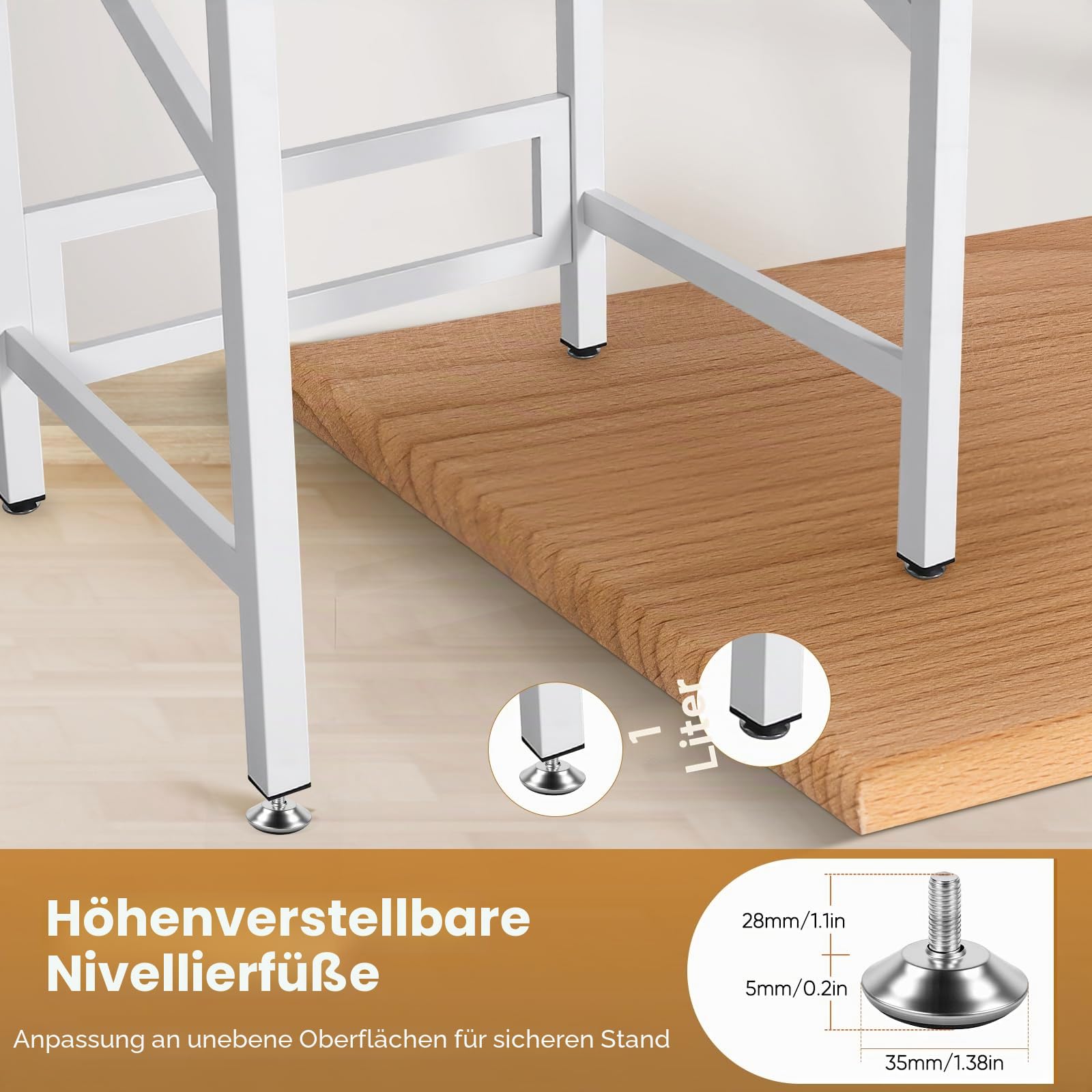 Regal über Waschmaschine(73x64x112CM), Tragkraft 350kg/770lbs Waschmaschinenschrank, Dreistufig Höhenverstellbar (96-101-106CM) Waschmaschinenregal, Verbindungsset für Waschmaschine und Trockner