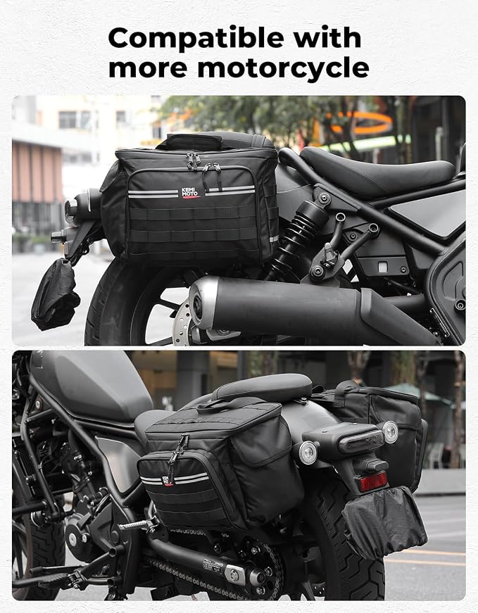 Alforjas para moto KEMIMOTO 30L negras miniatura 8