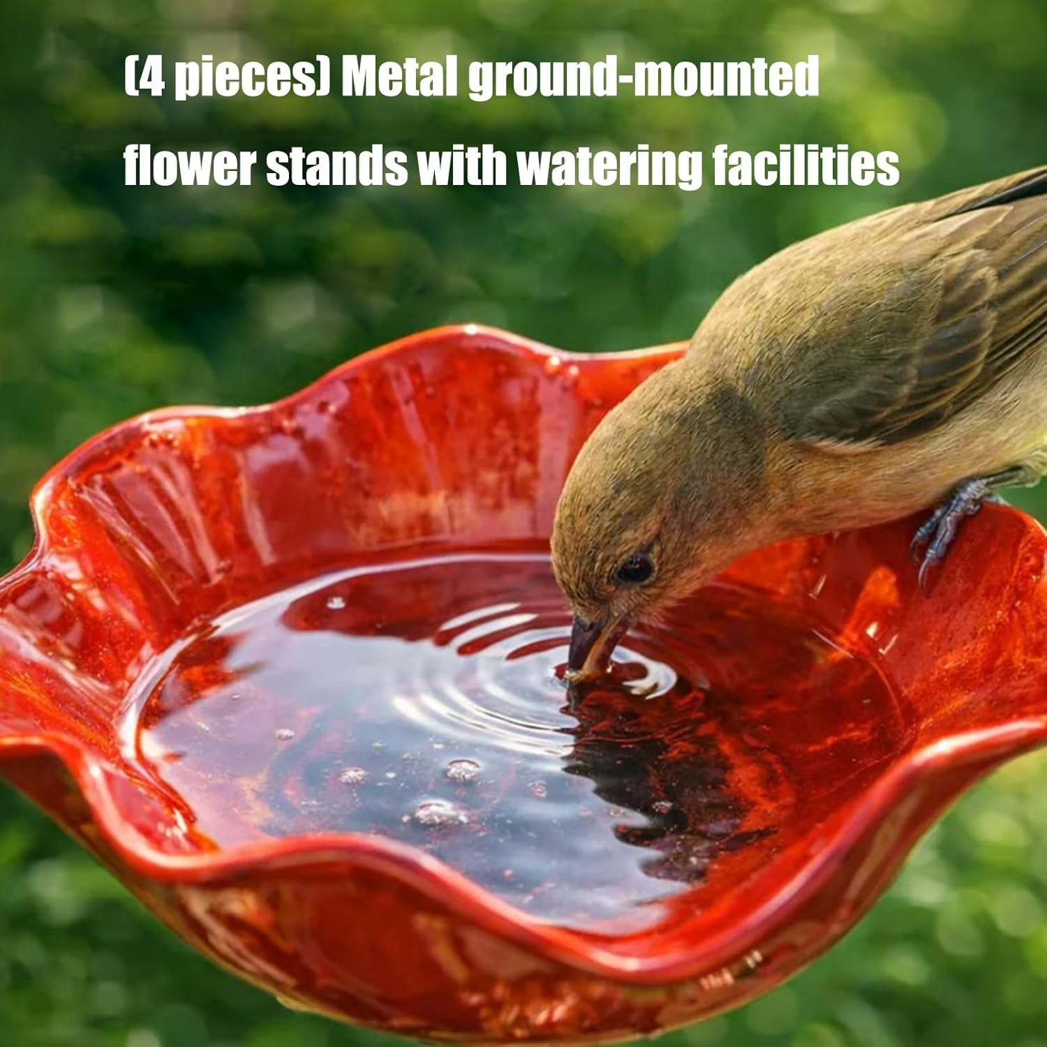 4pcs Bird Baths for Outdoors, Freestanding Birdbaths & Birdfeeder, Baths Feeder Bowl for Outdoors Garden Patio Yard Decor, Garden Decor, for Lovers