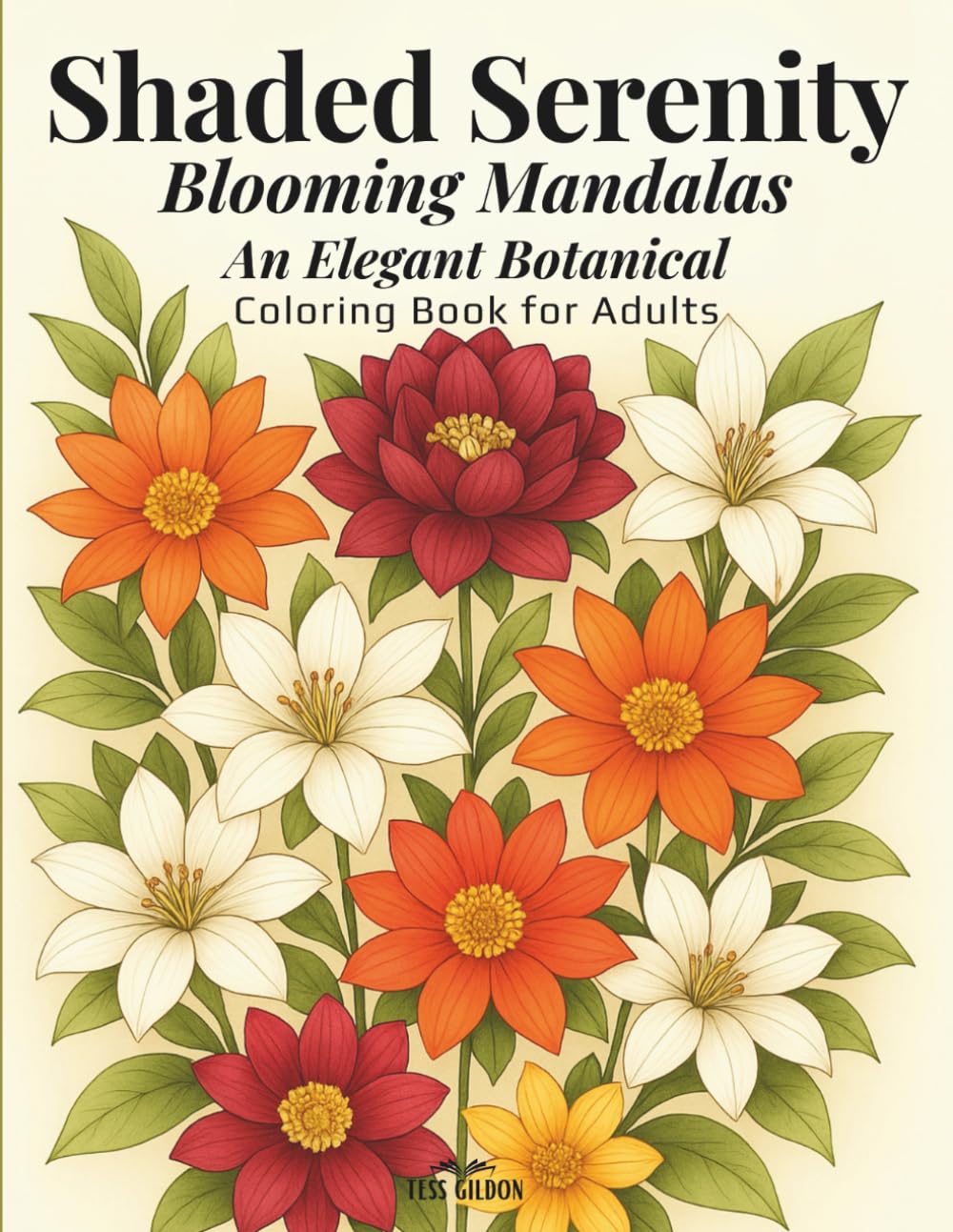 Shaded Serenity: Blooming Mandalas: An Elegant Botanical Coloring Book for Adults (Shaded Serenity Series)