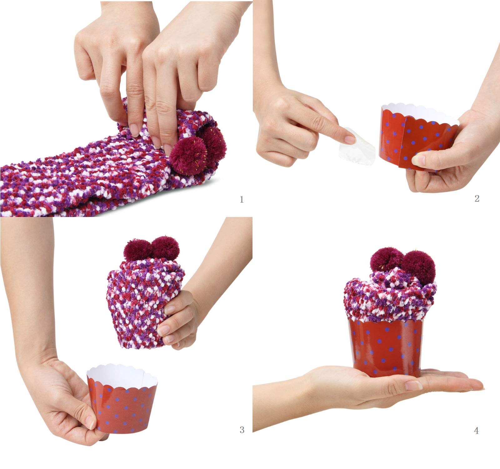 JARSEEN 2/3 Confezione Regalo Calzini Natale Calze San Valentino Caldi Donna Super Morbidi Calzettoni DIY