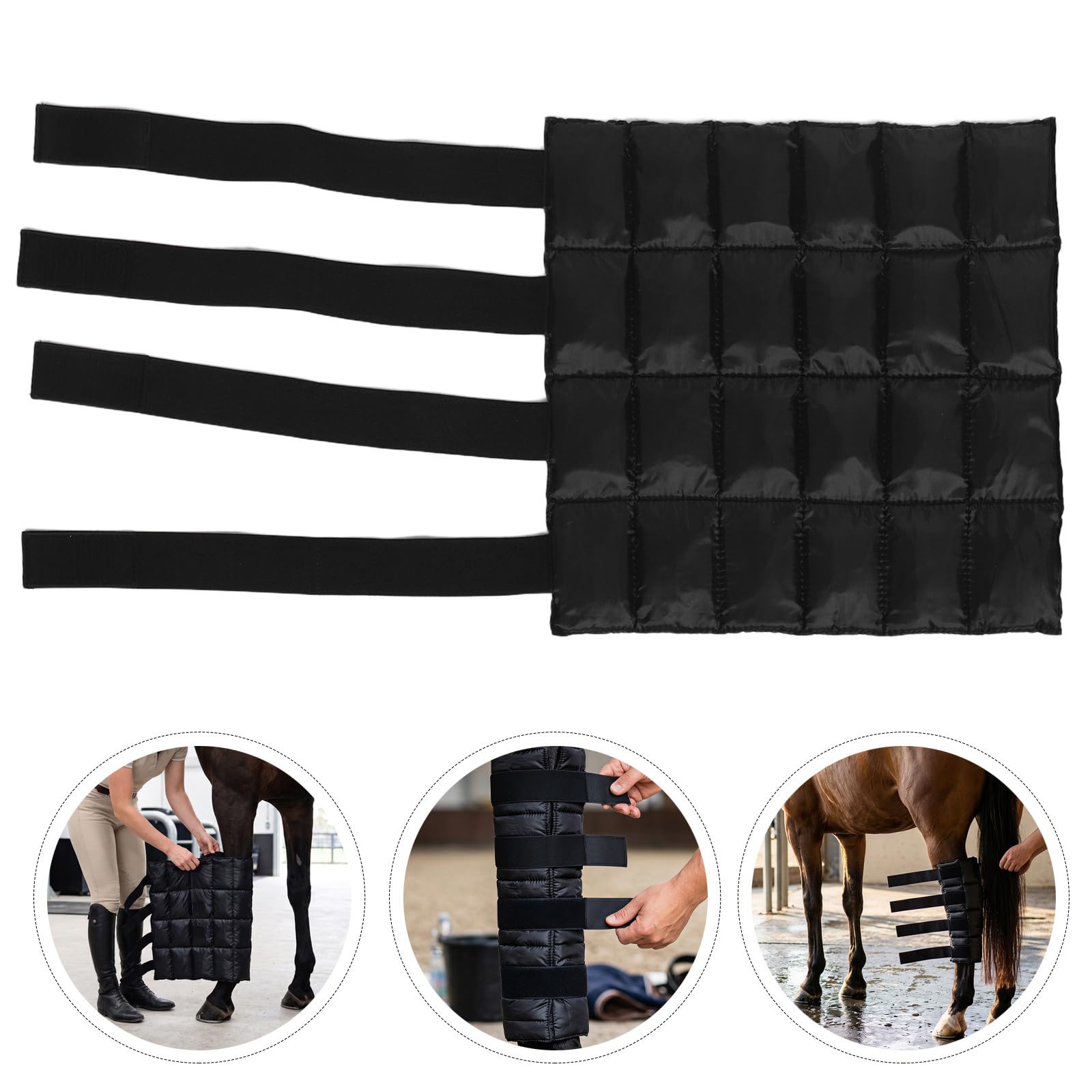 Horse Front Leg Wraps with Reusable Ice Packs Scratch-resistant Cooling Horse Leg Boots for Equestrian Training And Injury Comfortable Support for Post-workout Swelling