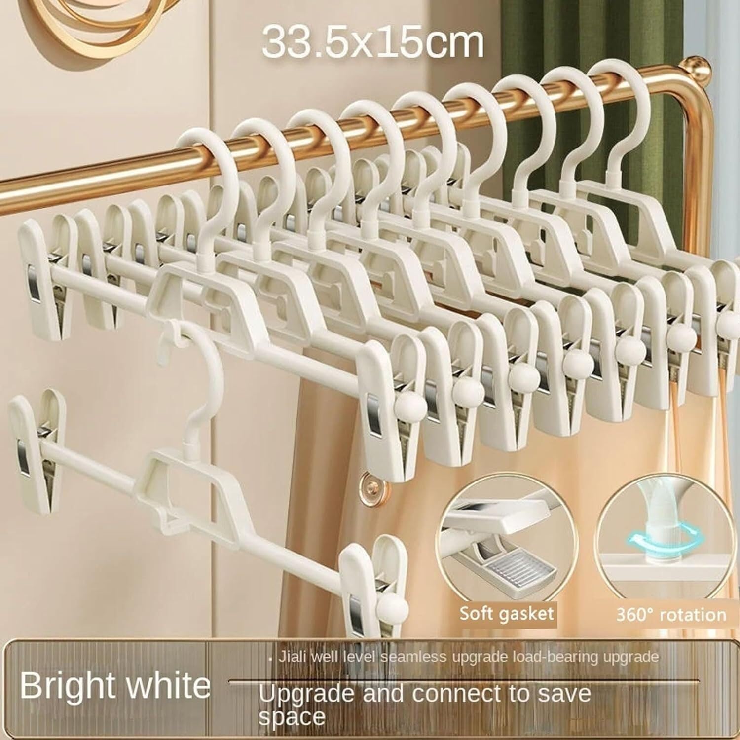 Perchas Camisas Colgador De Clavija para Falda, Gancho para Ahorrar Espacio, Soporte para Pantalones, Pinza De Ropa Ajustable, 10 Uds. Hombros para Perchas(Grün)