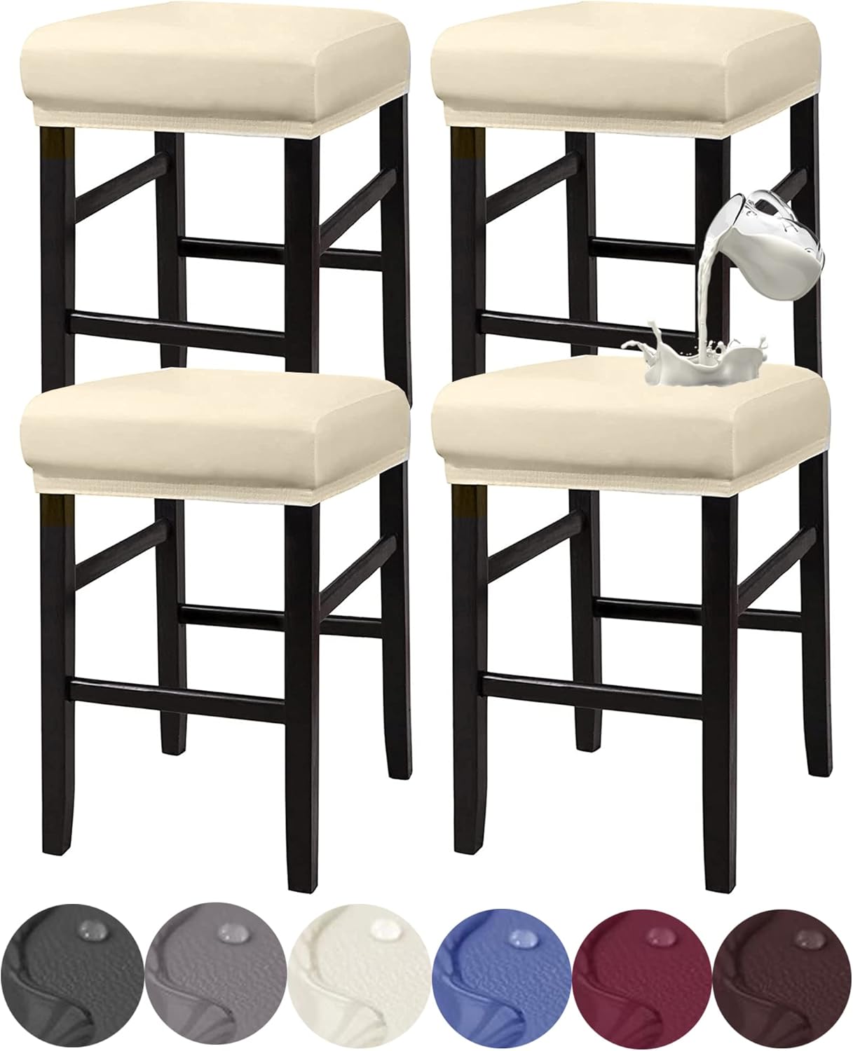 HFCNMY Stool Covers Rectangle, Stretch Waterproof PU