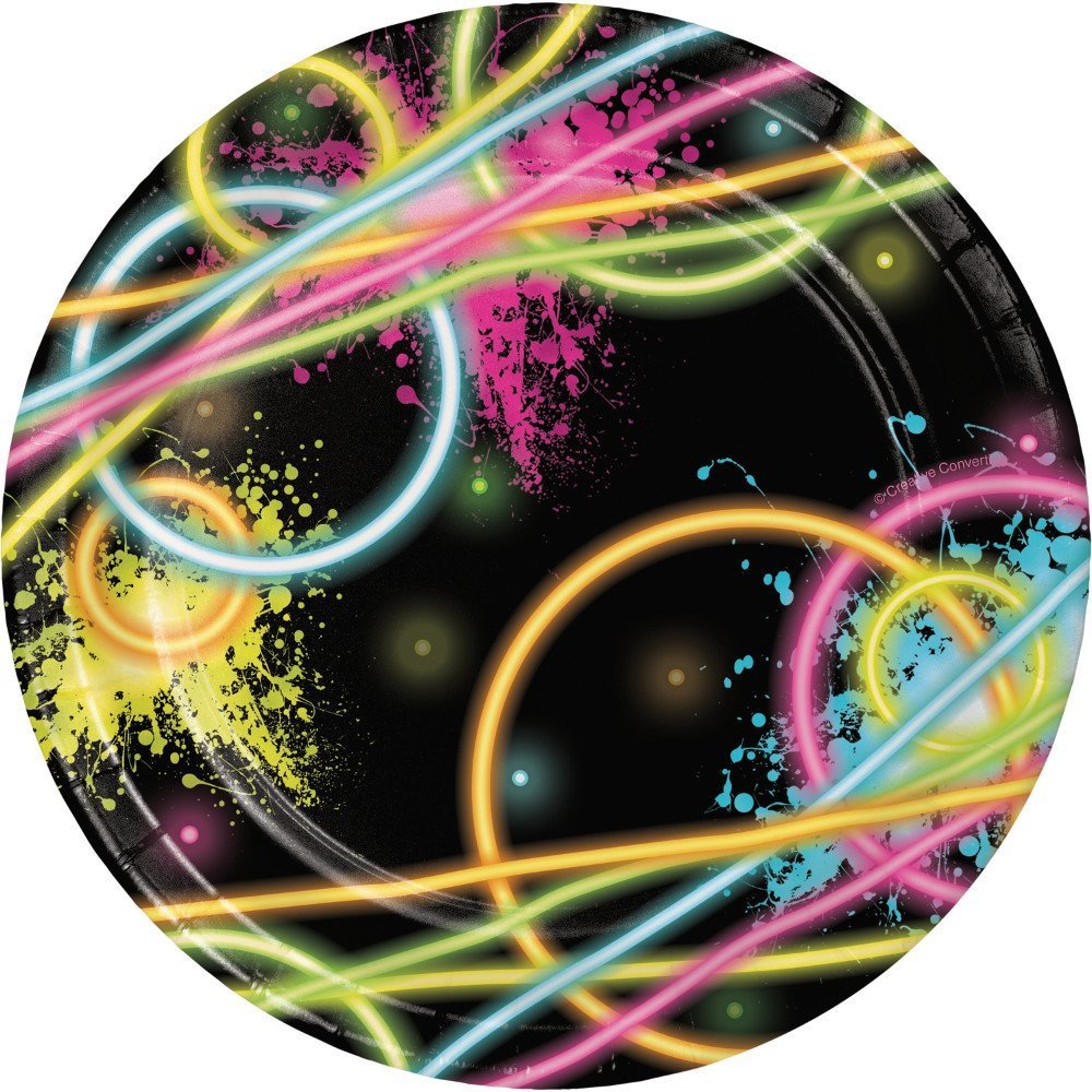 Creative Converting 24 Count Sturdy Style Paper Dessert Plates, 7, Glow Party