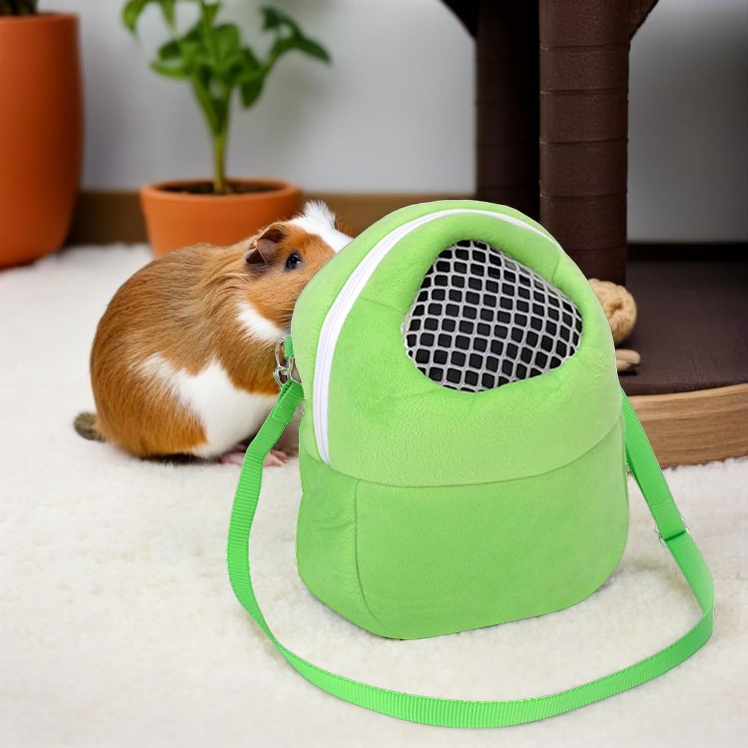 Small Animal Carrier Backpack Easy to Carry 3pcs Woolen Breathable Outdoor Travel Bag with Multipurpose Storage Pockets for Squirrel and Hamster for Park Trips and Festivals
