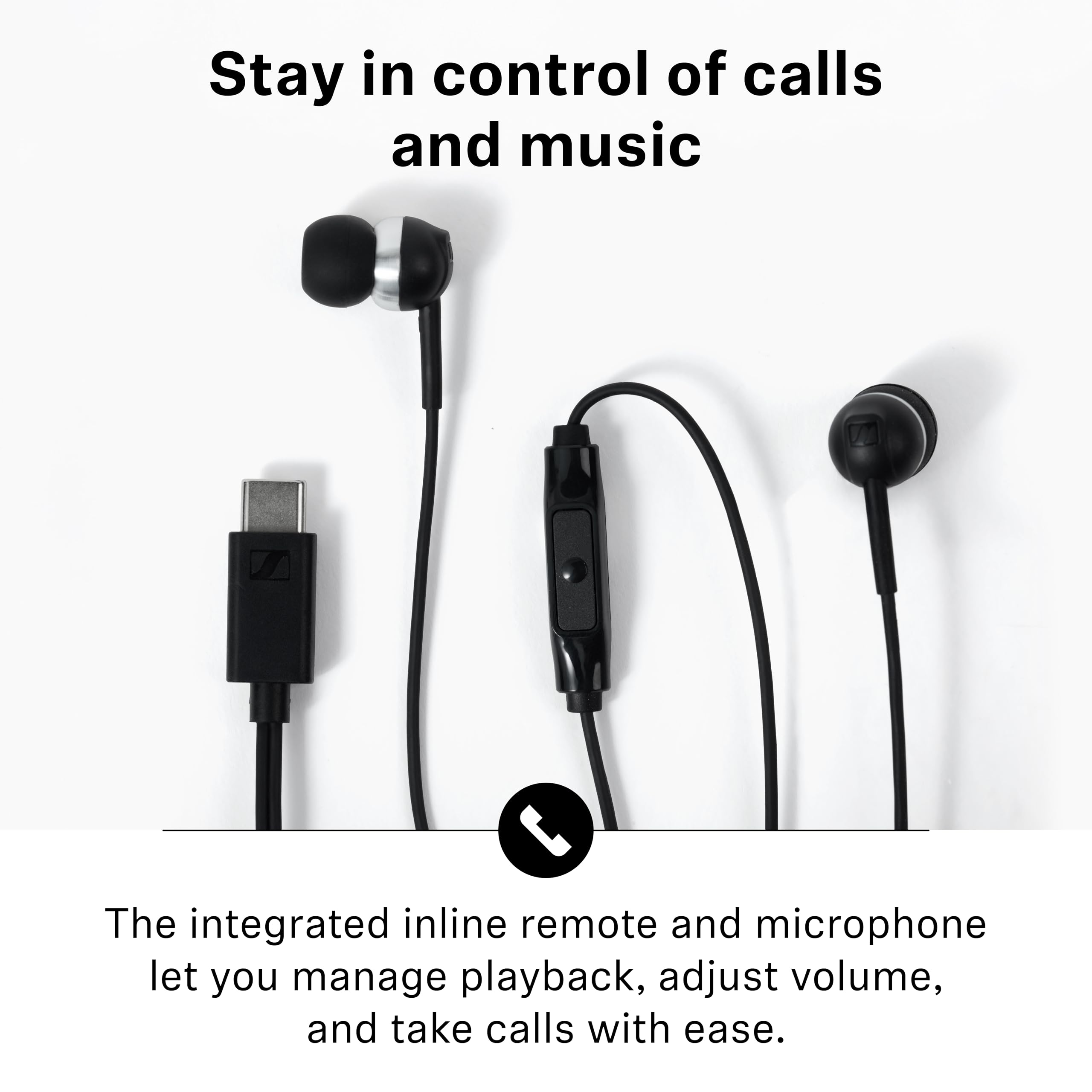 Sennheiser CX 80U - Écouteurs Intra-Auriculaires avec télécommande intégrée - Noir