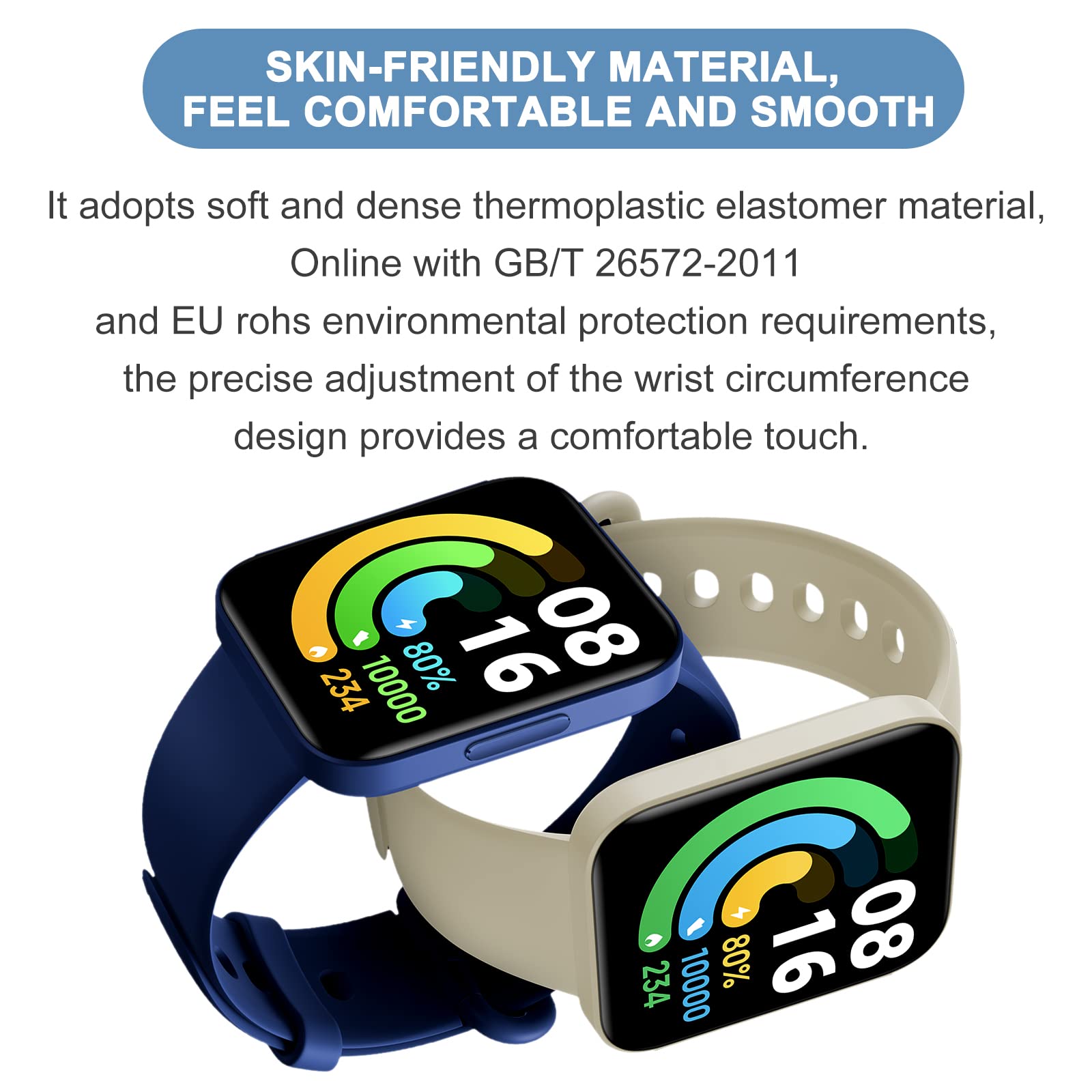 BANGTING 6 Pezzi Cinturino Compatibile con Xiaomi Mi Watch Lite 2 / Redmi Watch Lite 2, Braccialetto Ricambio Cover (6 Colori)