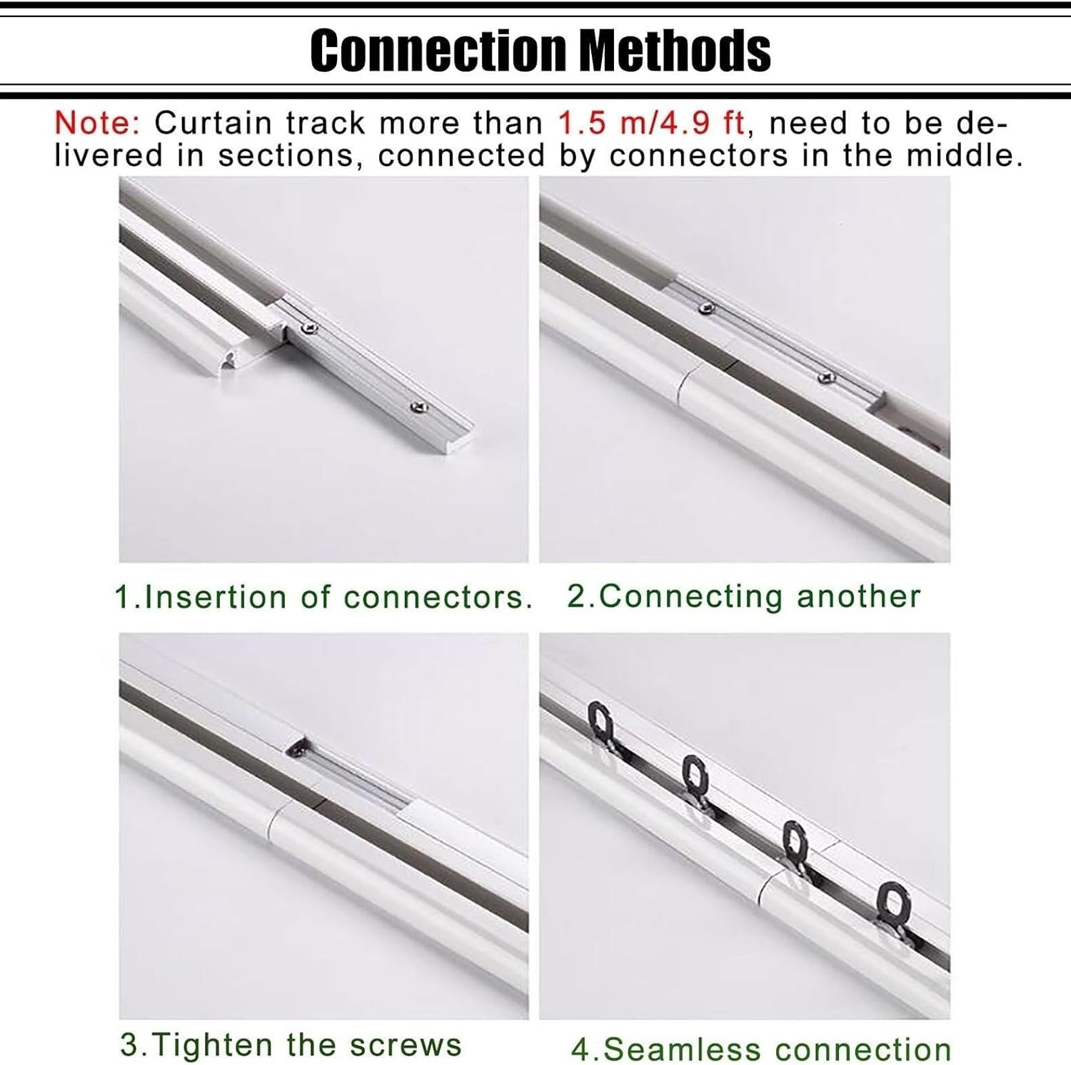 Heavy Duty Ceiling Track System 20ft, Aluminum Curtain Rail with Rollers, Silent Room Divider Kit for Curtains, Wall-Mounted, Adjustable Length (White)