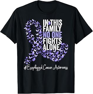 Esophageal Cancer Awareness Month Periwinkle Ribbon T-Shirt